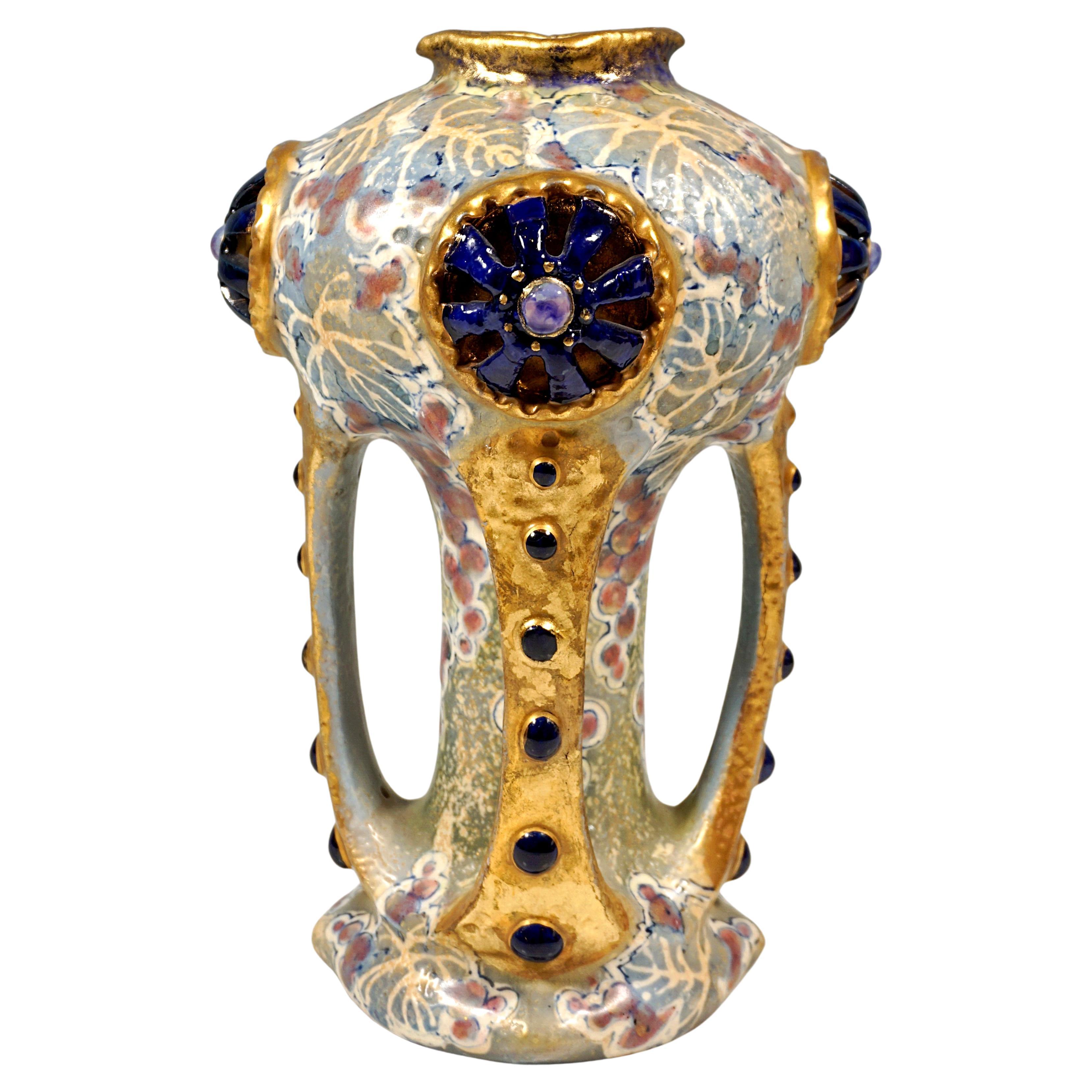 Art Nouveau Ceramic Vase, Amphora Riessner Stellmacher & Kessel, Austria c. 1910