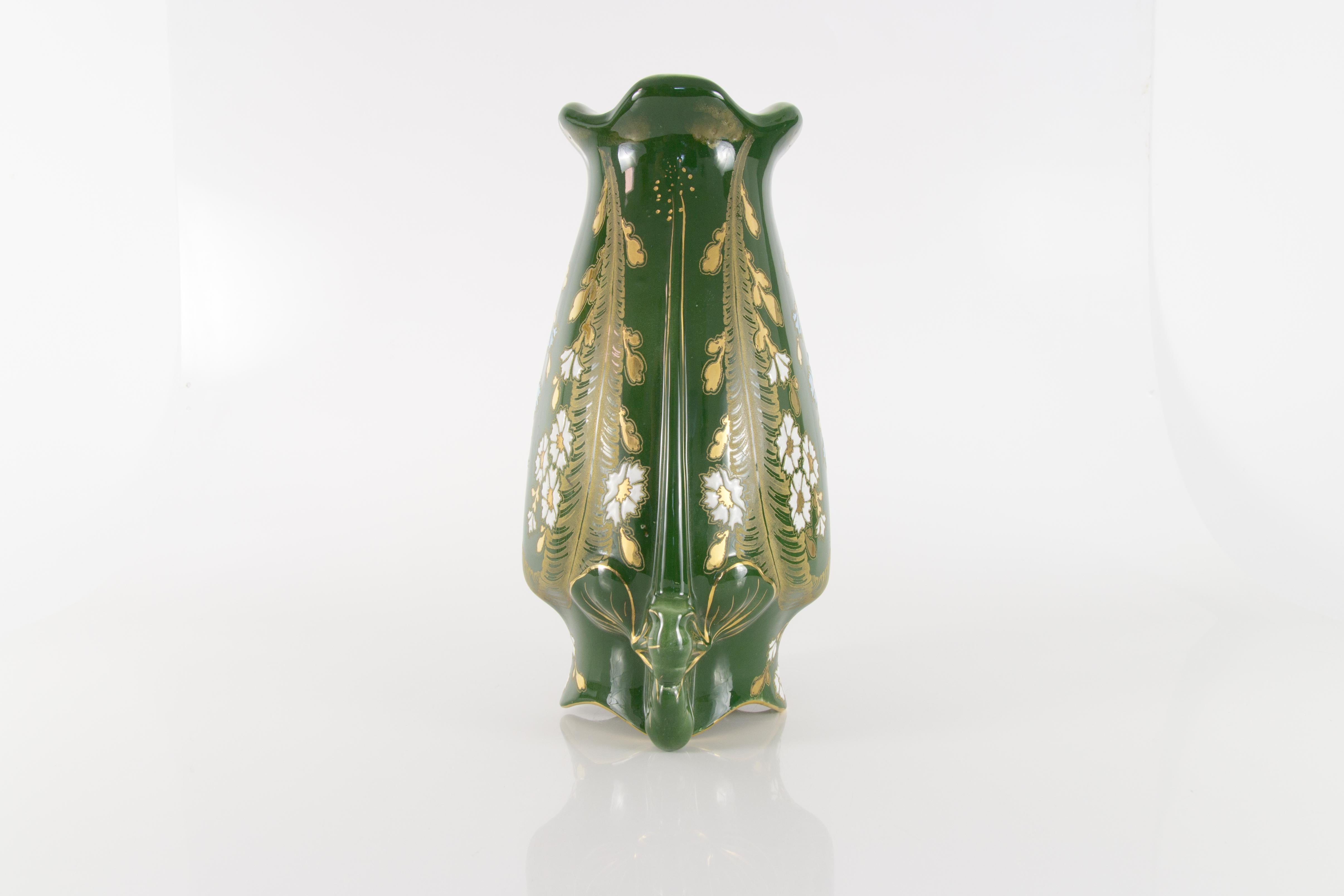 Art Nouveau Green Ceramic Vase, circa 1920 6