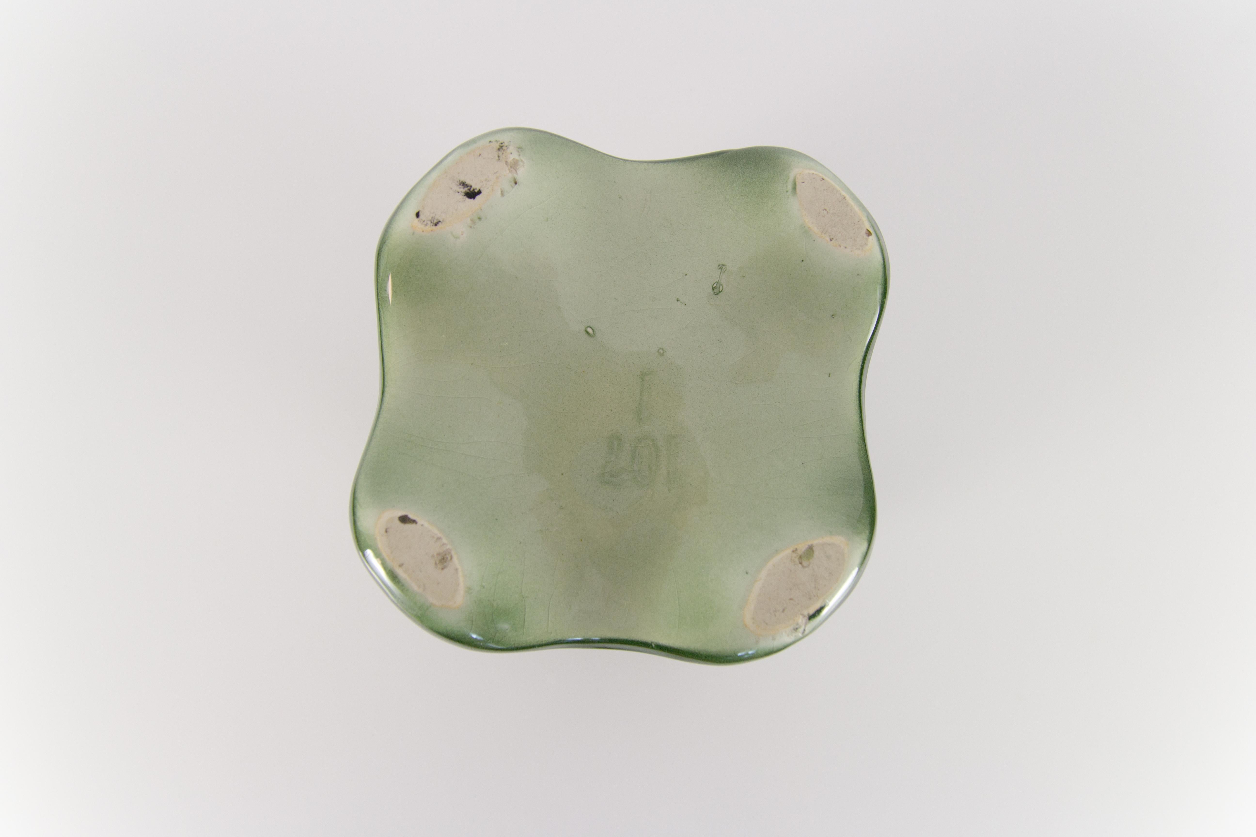 Art Nouveau Green Ceramic Vase, circa 1920 8