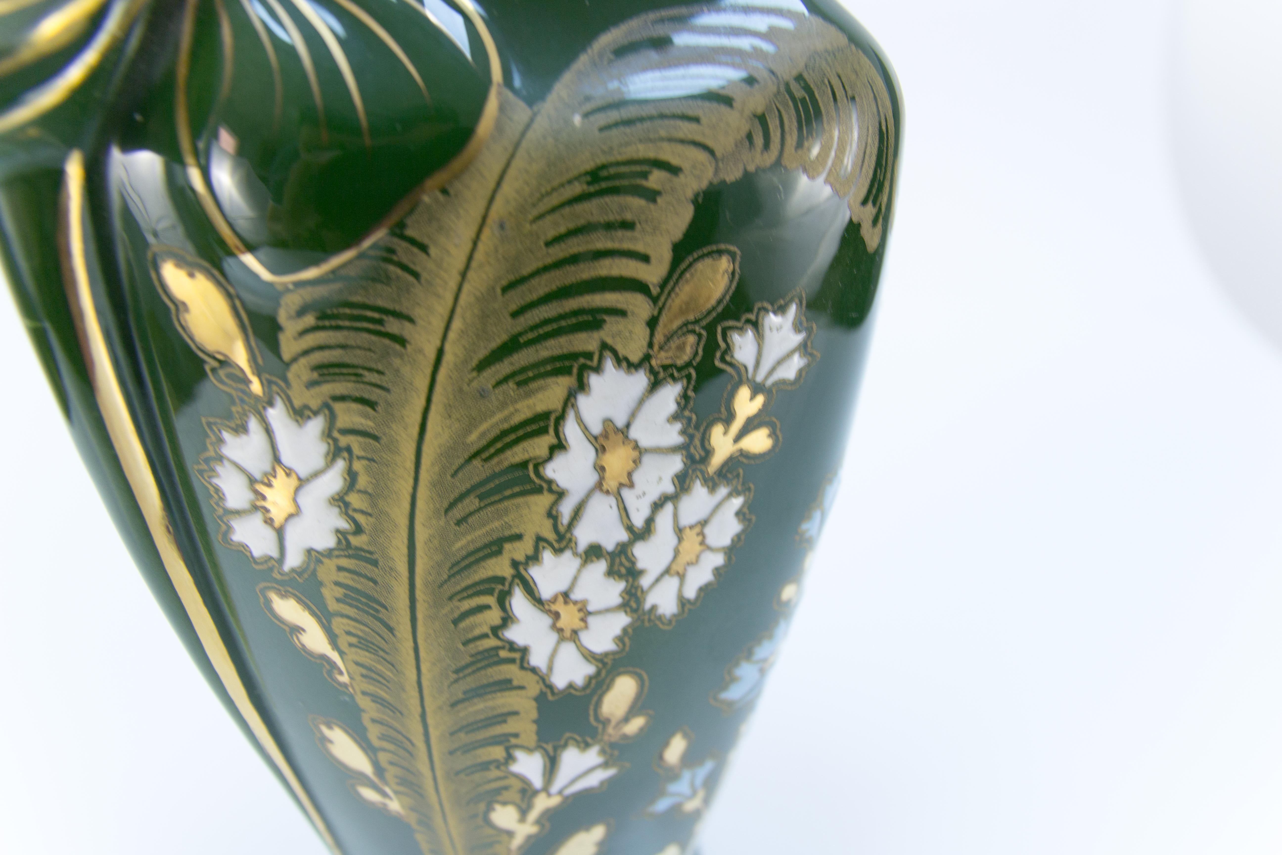 Art Nouveau Green Ceramic Vase, circa 1920 11