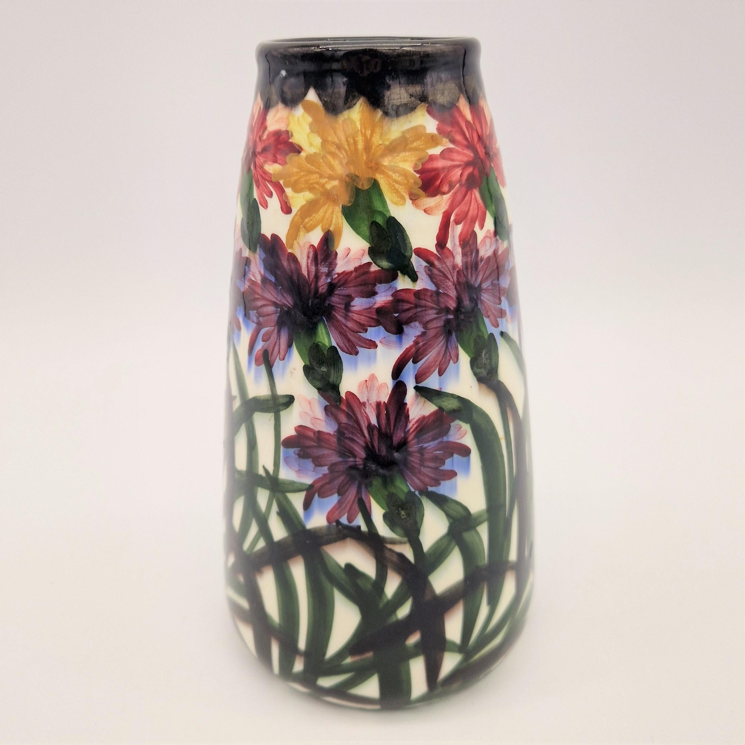 Hand-Painted Art Nouveau ceramic vase from Schramberg. 1900 - 1920 For Sale