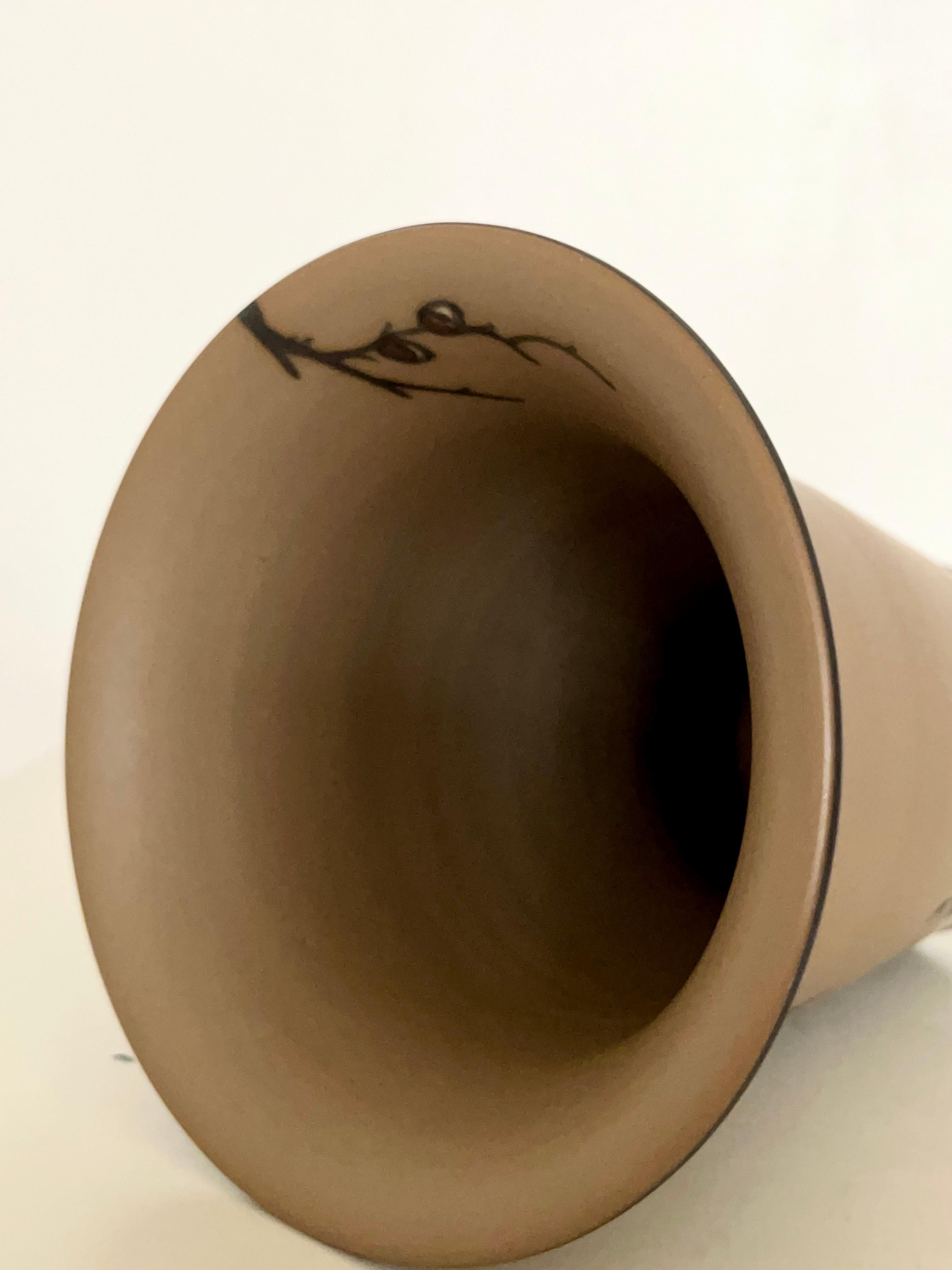 Art Nouveau Ceramic Vase Hand-Decorated by L. Hjorth, Denmark, 1930s For Sale 10