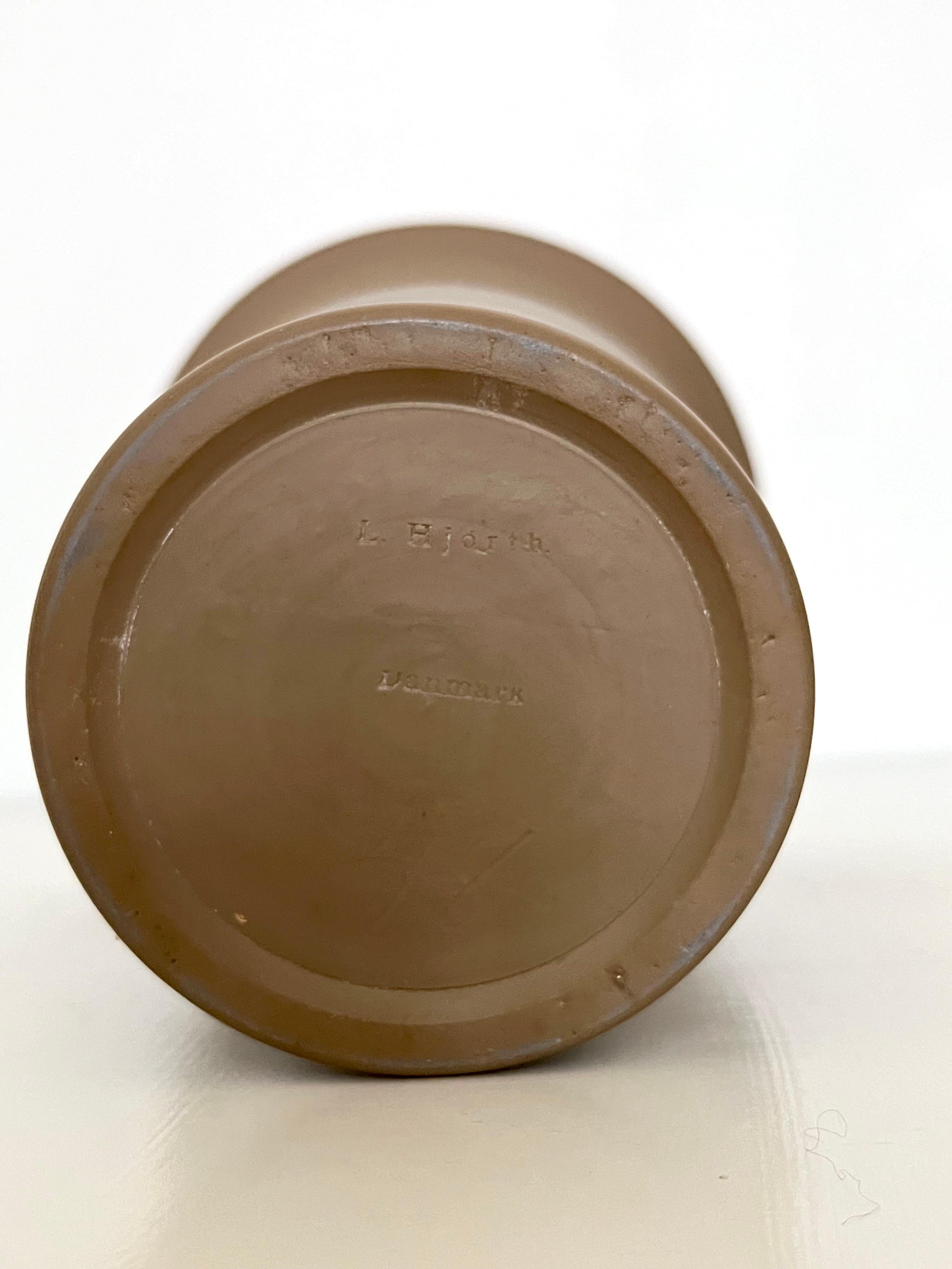 Art Nouveau Ceramic Vase Hand-Decorated by L. Hjorth, Denmark, 1930s For Sale 12