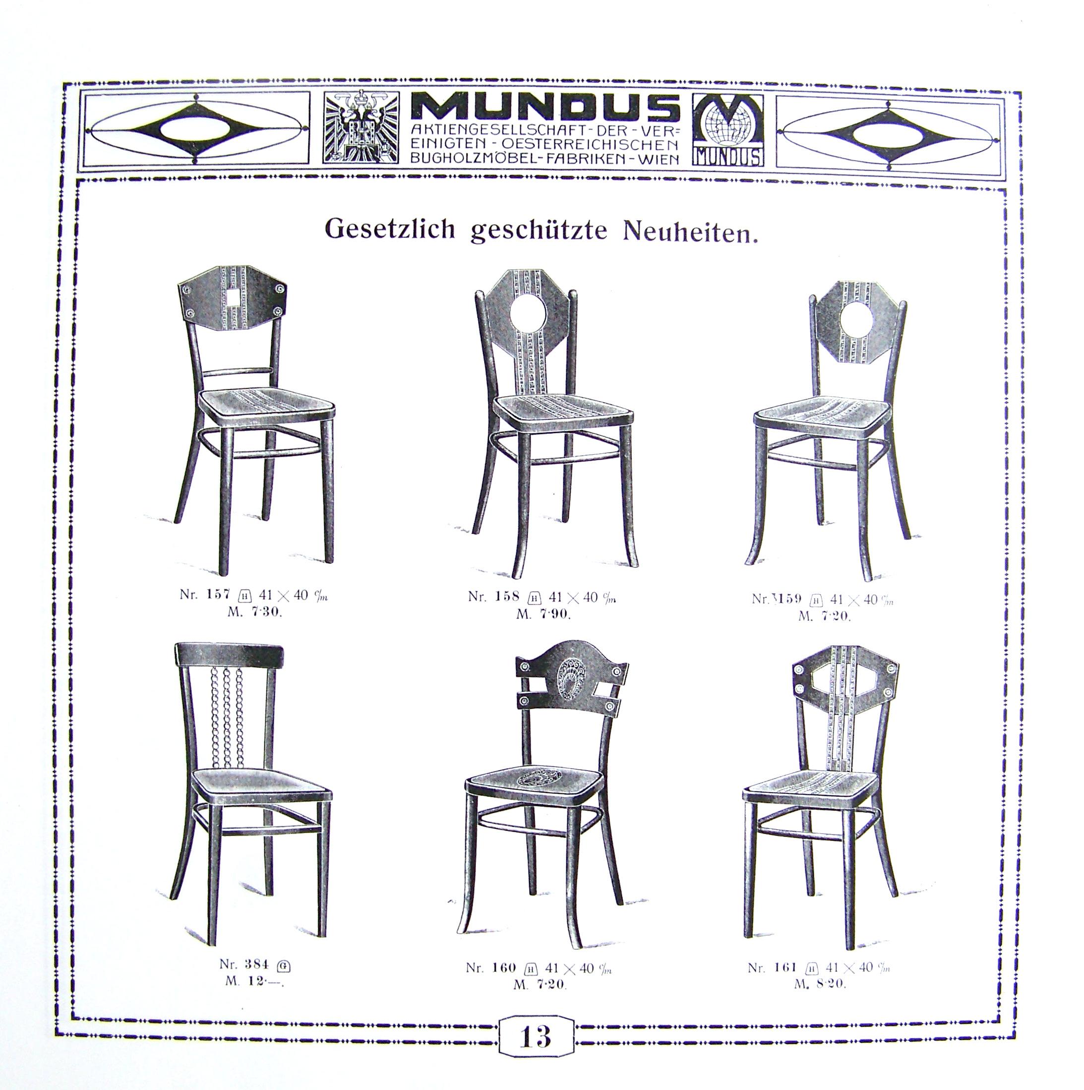 Art Nouveau Chair Thonet-Mundus Nr.157 For Sale 1