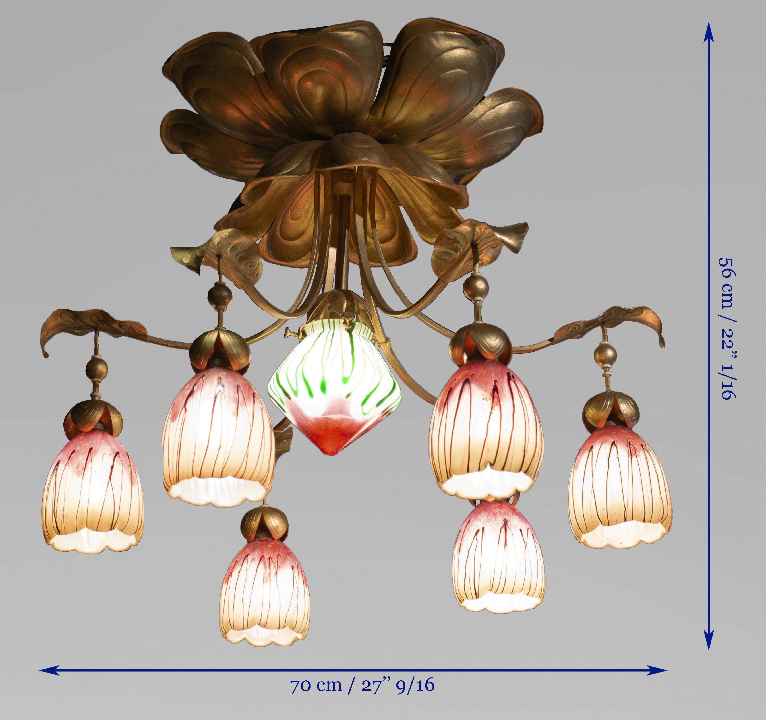 Art Nouveau Chandelier, 20th Century 4