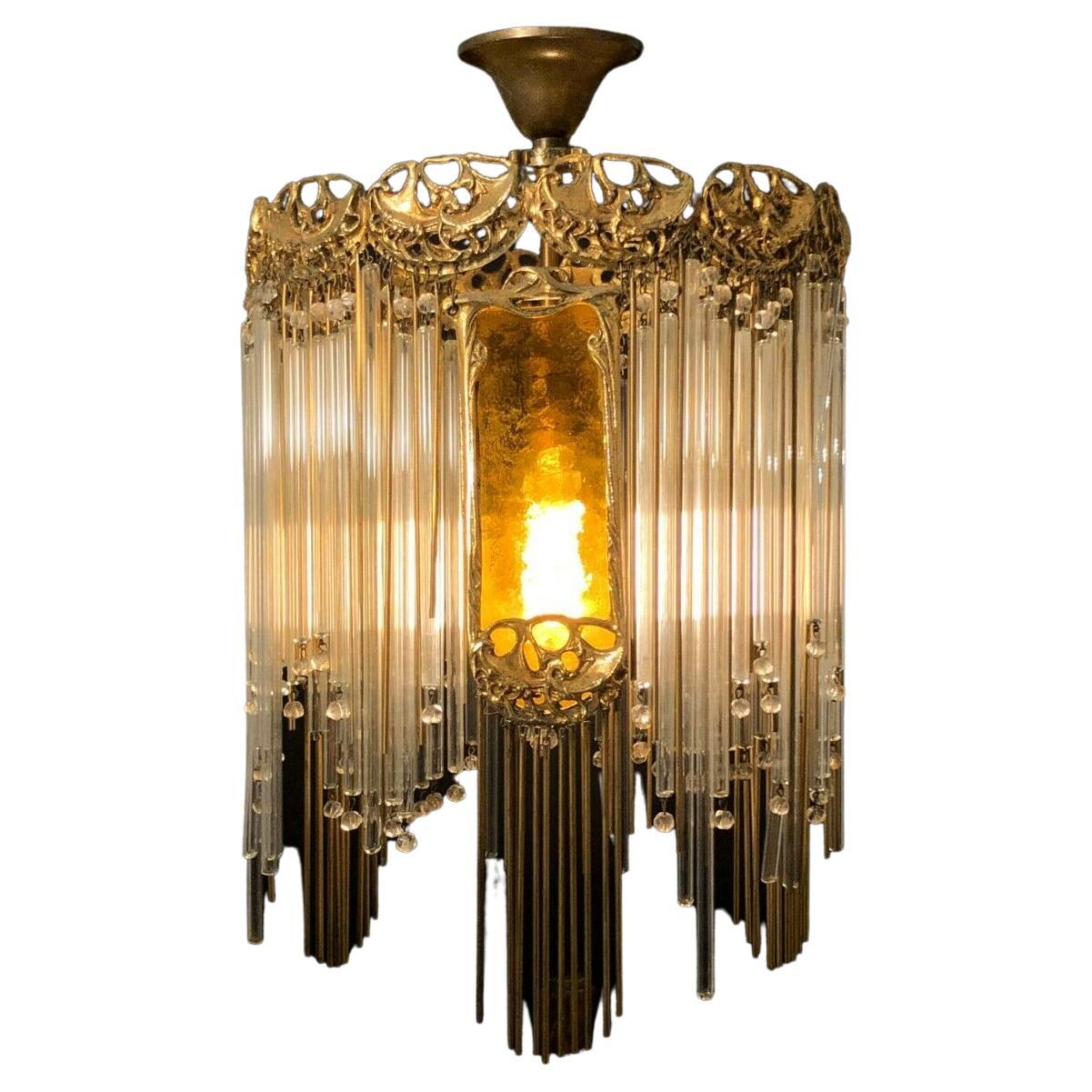 An ART NOUVEAU Chandelier CEILING FIXTURE by HECTOR GUIMARD, France 1900-1960 For Sale