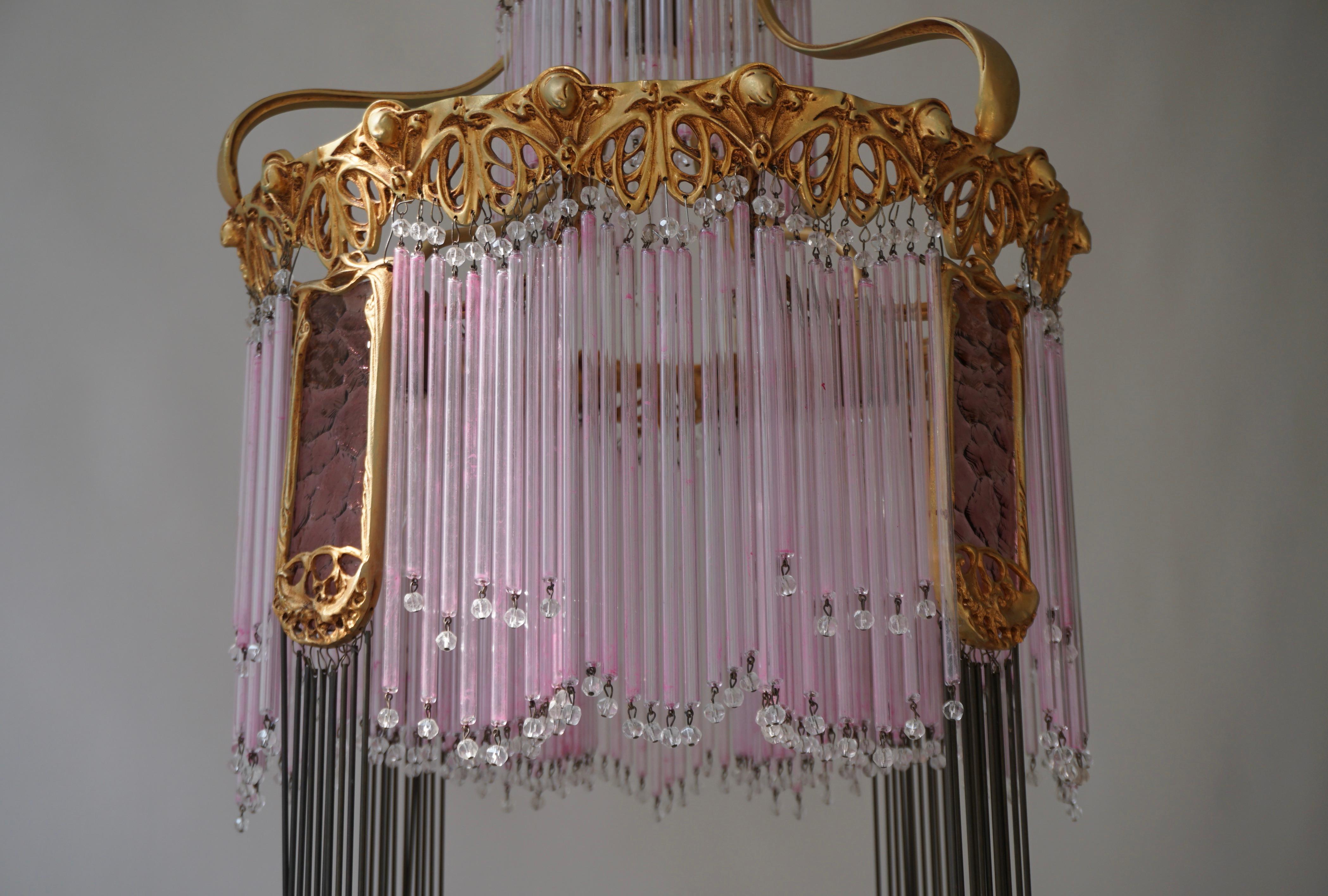 Art Nouveau Chandelier by Hector Guimard, France Paris 1900-1970 For Sale 6