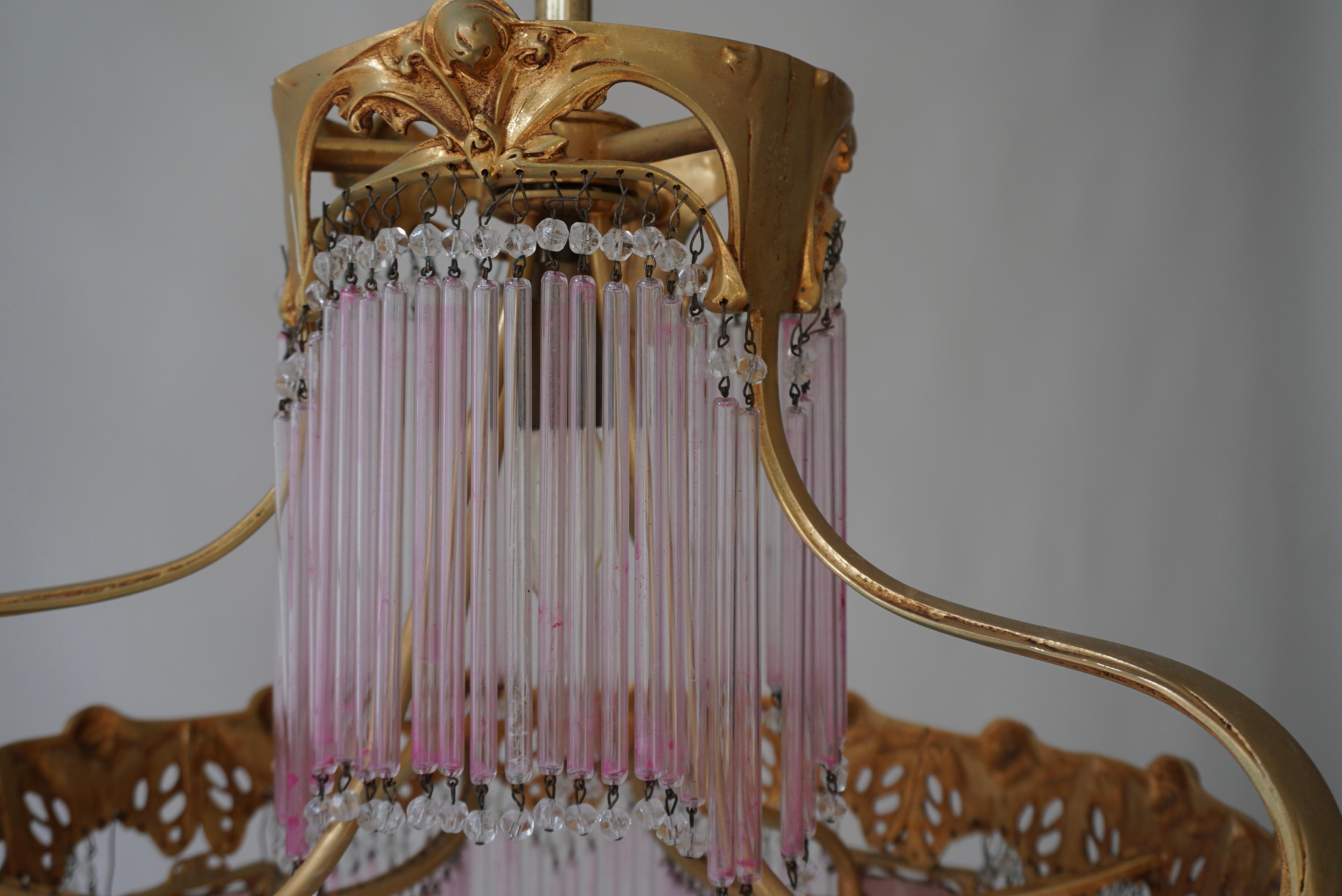 Art Nouveau Chandelier by Hector Guimard, France Paris 1900-1970 For Sale 8