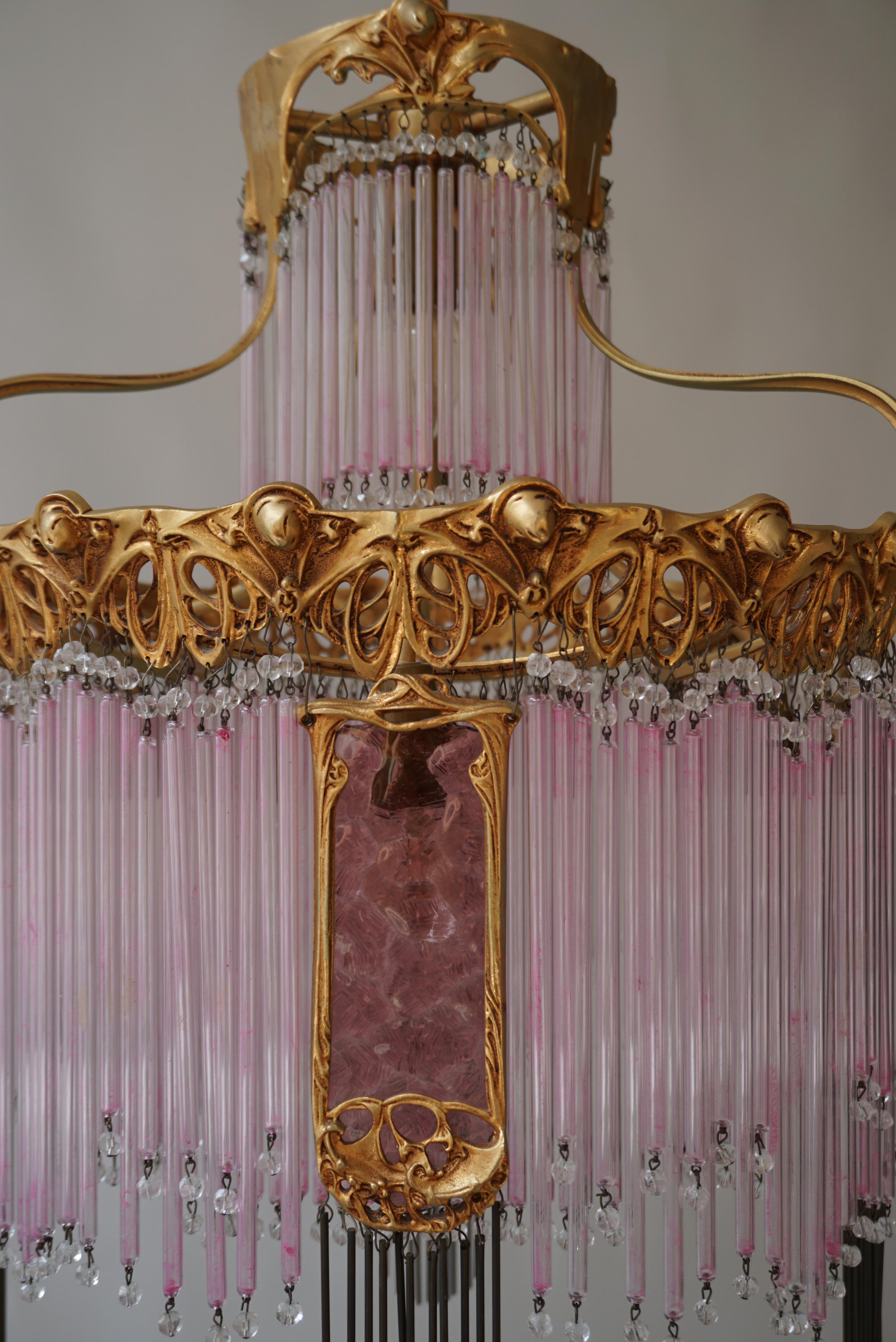 Art Nouveau Chandelier by Hector Guimard, France Paris 1900-1970 For Sale 11