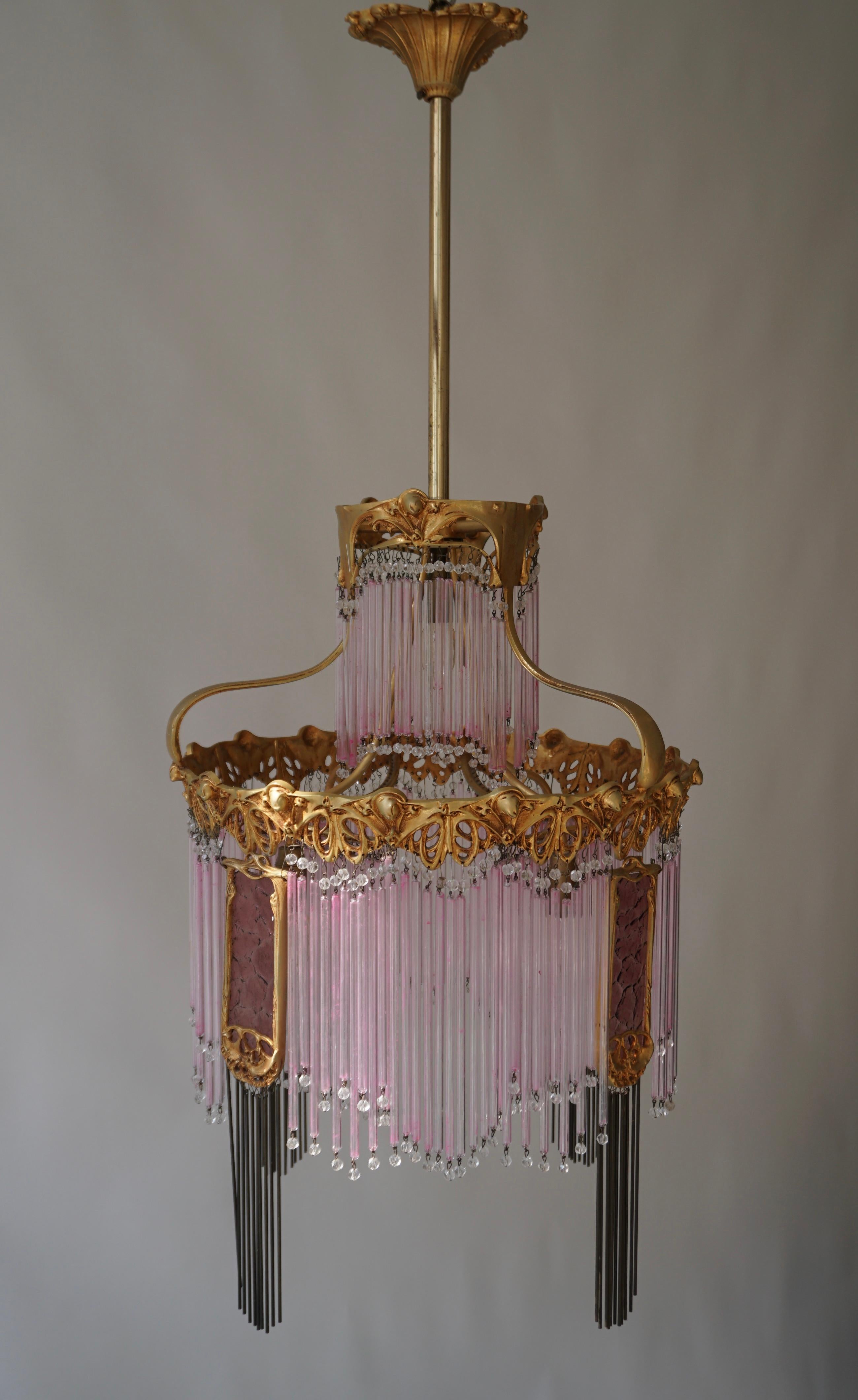 Art Nouveau Chandelier by Hector Guimard, France Paris 1900-1970 For Sale 1