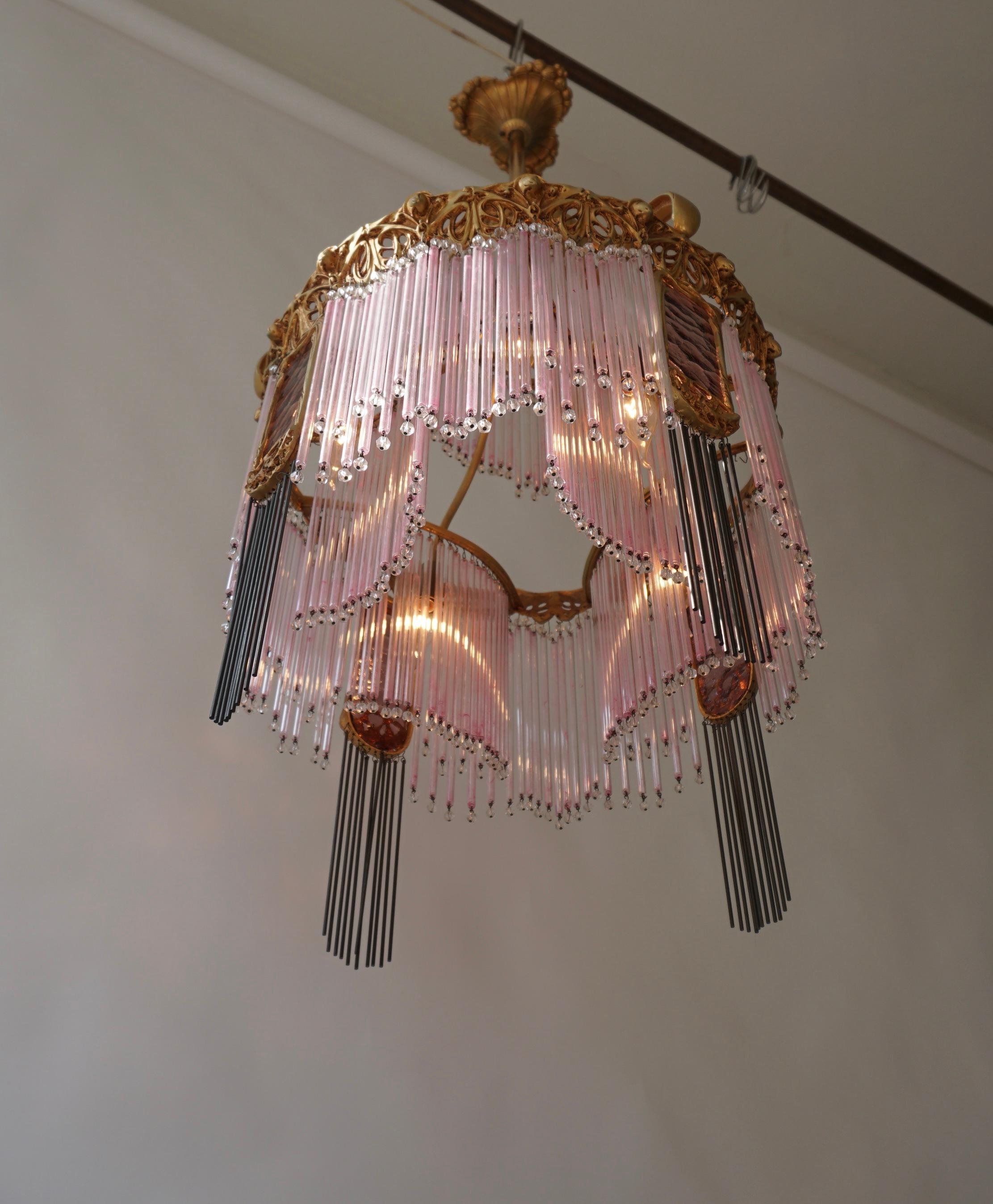 Art Nouveau Chandelier by Hector Guimard, France Paris 1900-1970 For Sale 3