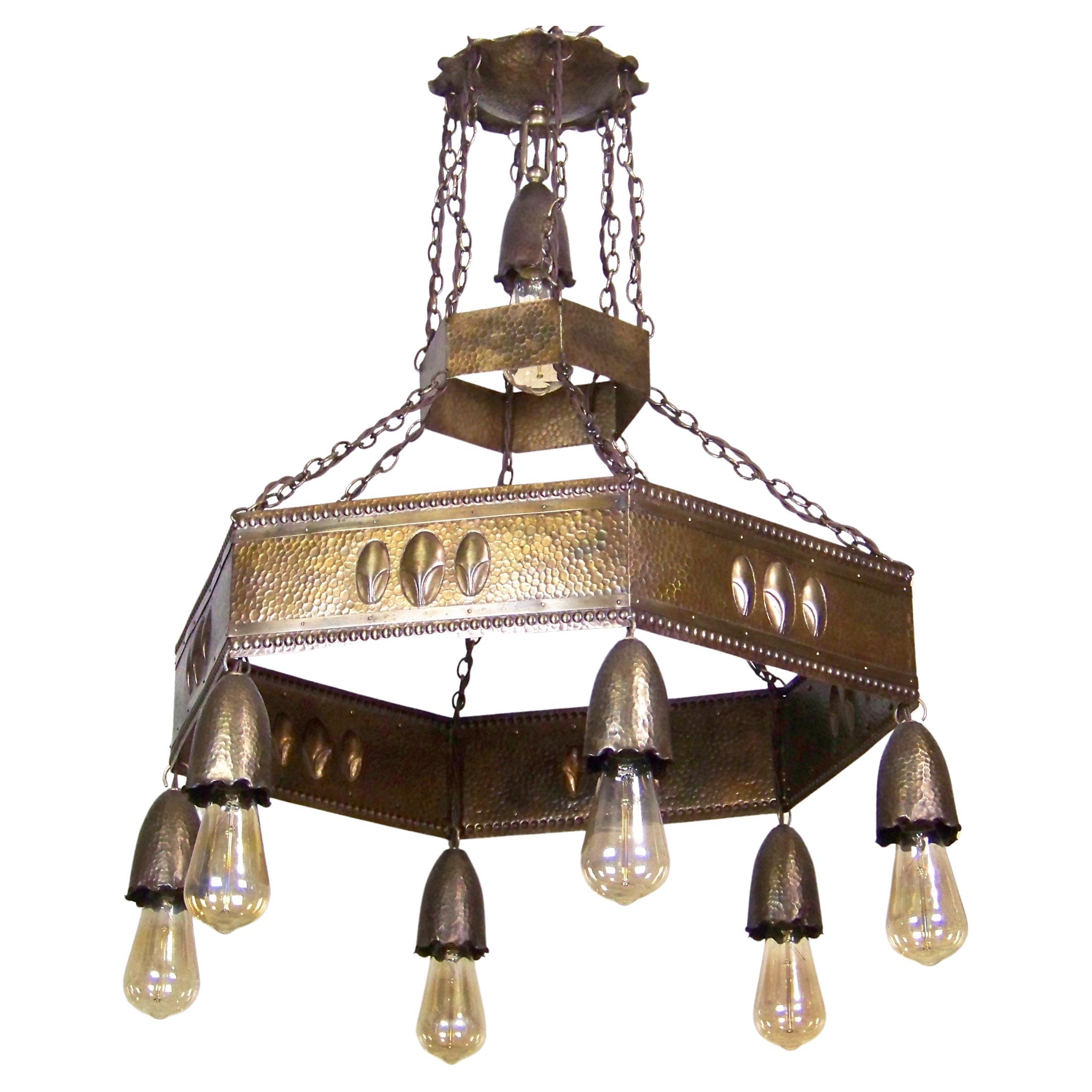 Art Nouveau Chandelier, Ceiling Lamp