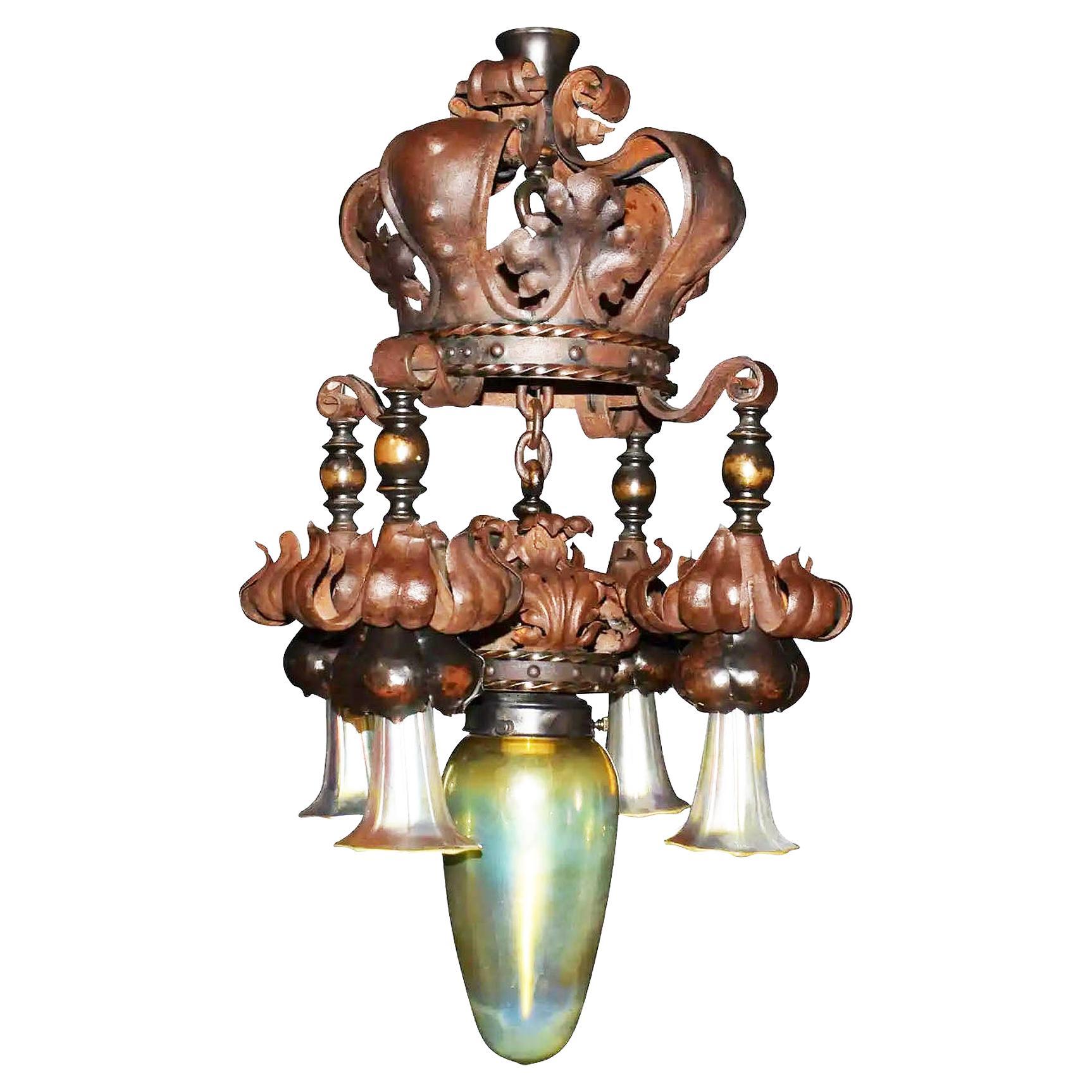 Art Nouveau Chandelier For Sale