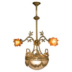 Art Nouveau Chandelier, France, 1930s