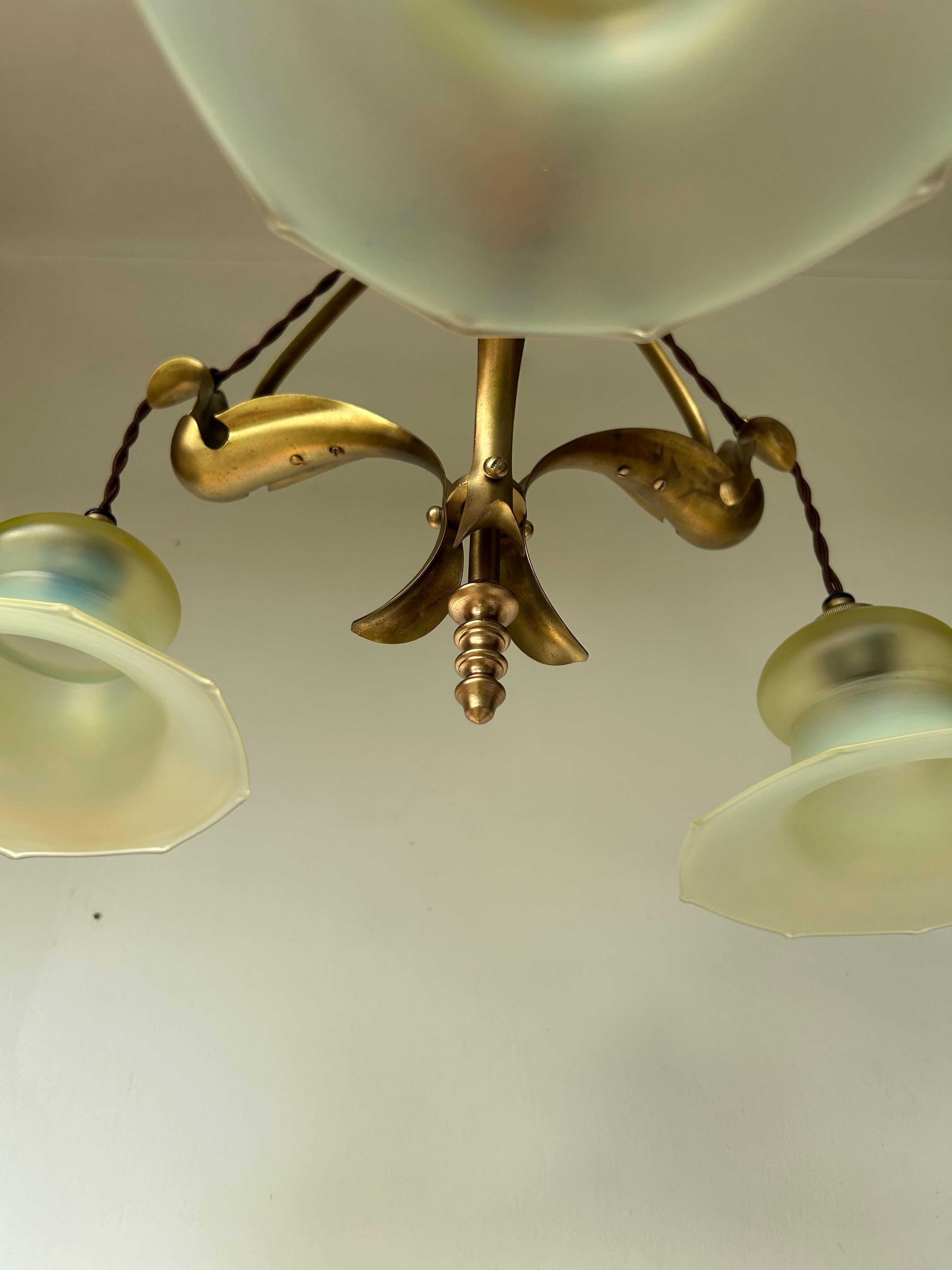 Araña Art Nouveau de estilo W.A.S. Benson principios del siglo XX en venta