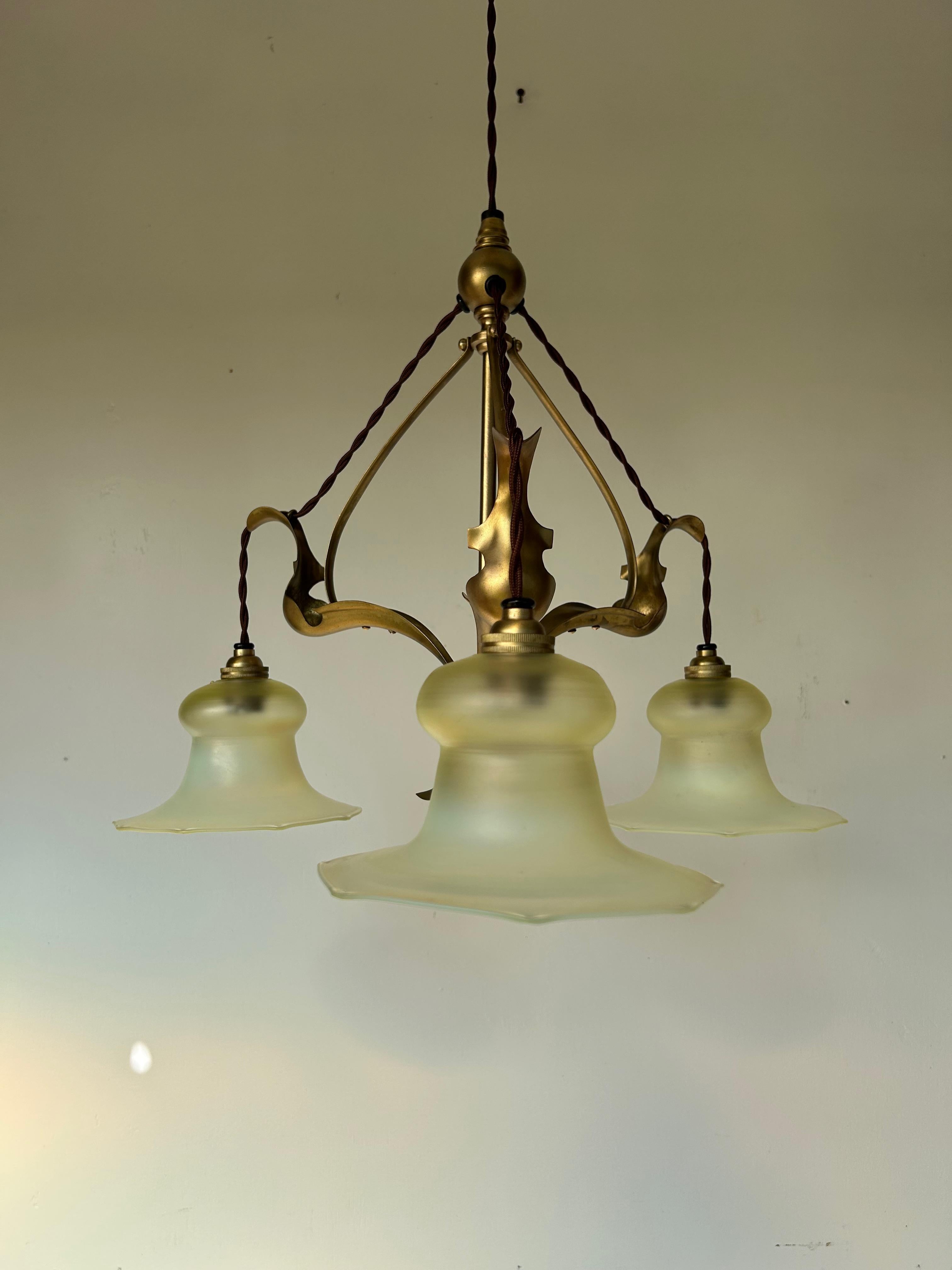 Araña Art Nouveau de estilo W.A.S. Benson en venta 2