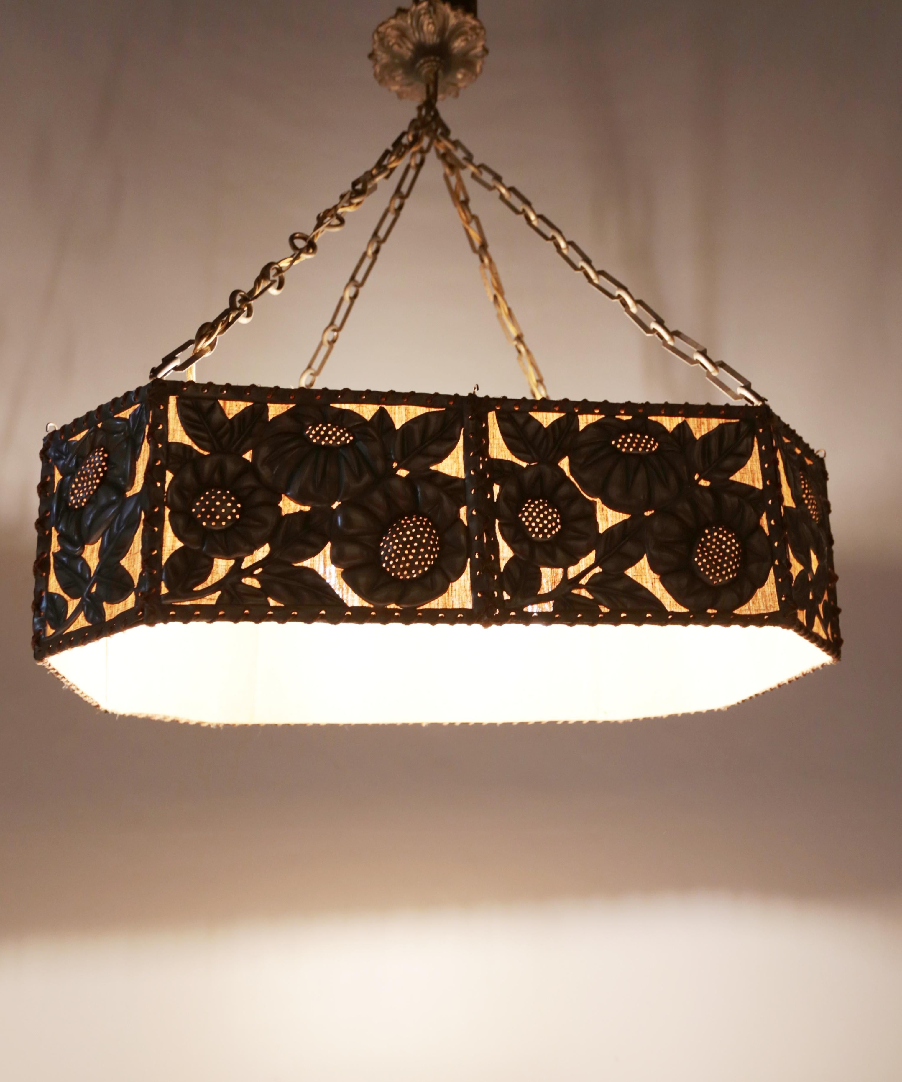 Art nouveau chandelier original In Good Condition For Sale In STRAČOV, CZ