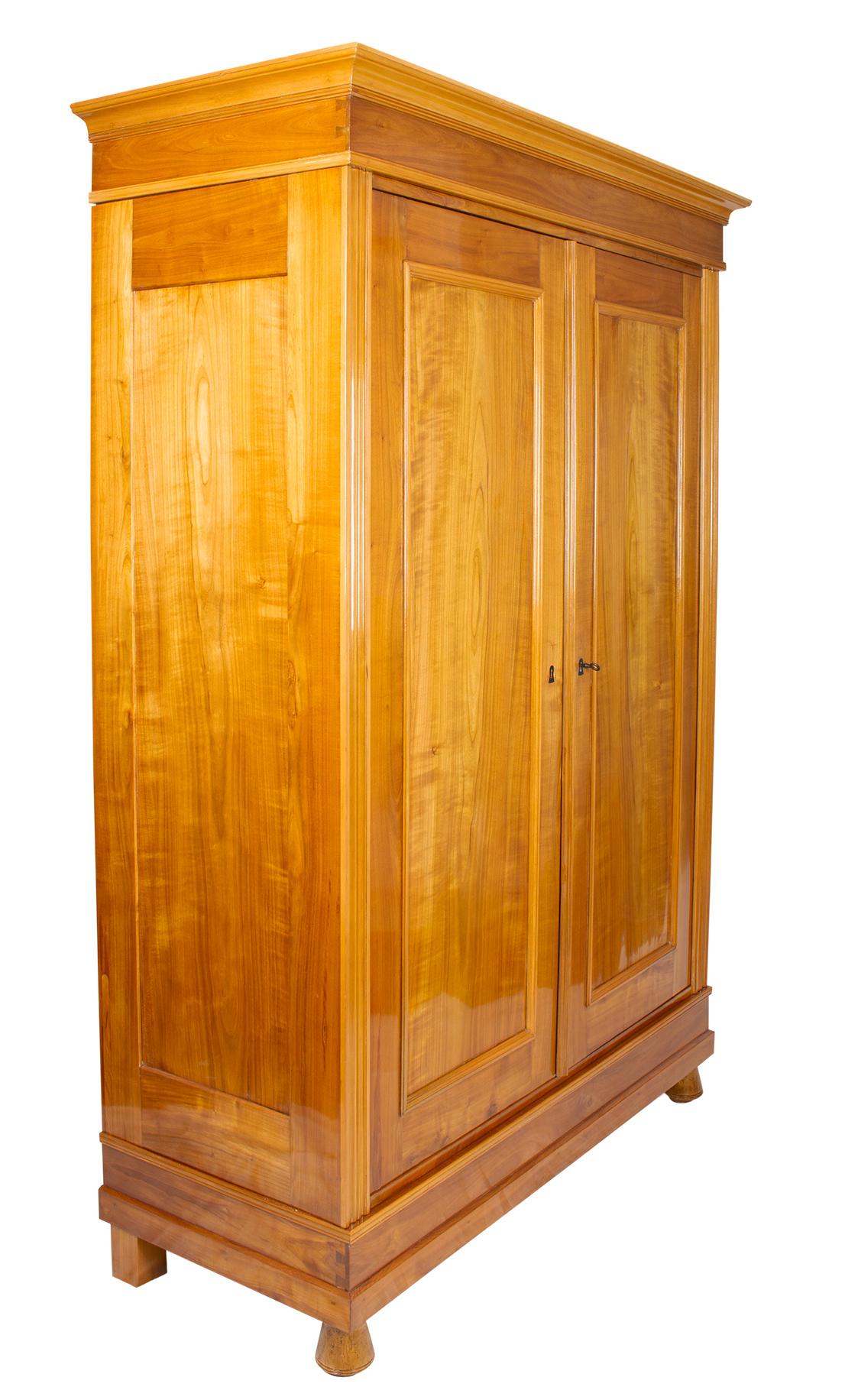 19th Century Art Nouveau Cherrywood Wardrobe from Germany For Sale