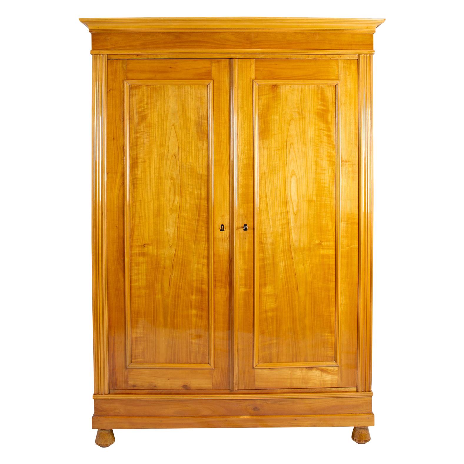 Art Nouveau Cherrywood Wardrobe from Germany For Sale