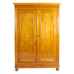 Antique Art Nouveau Cherrywood Wardrobe from Germany