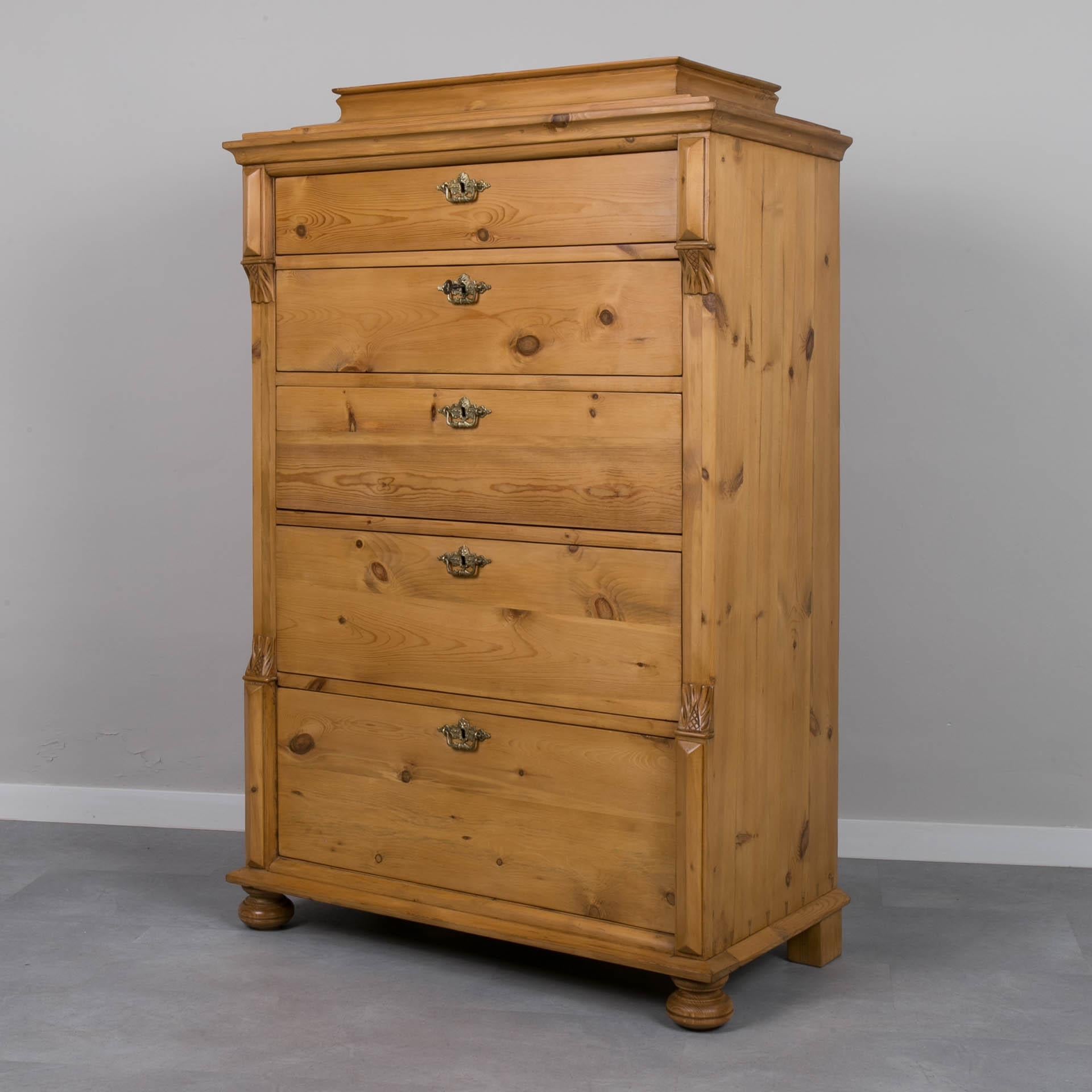 Norwegian Art Nouveau Chest of Drawers, Norway, Early 20th Century