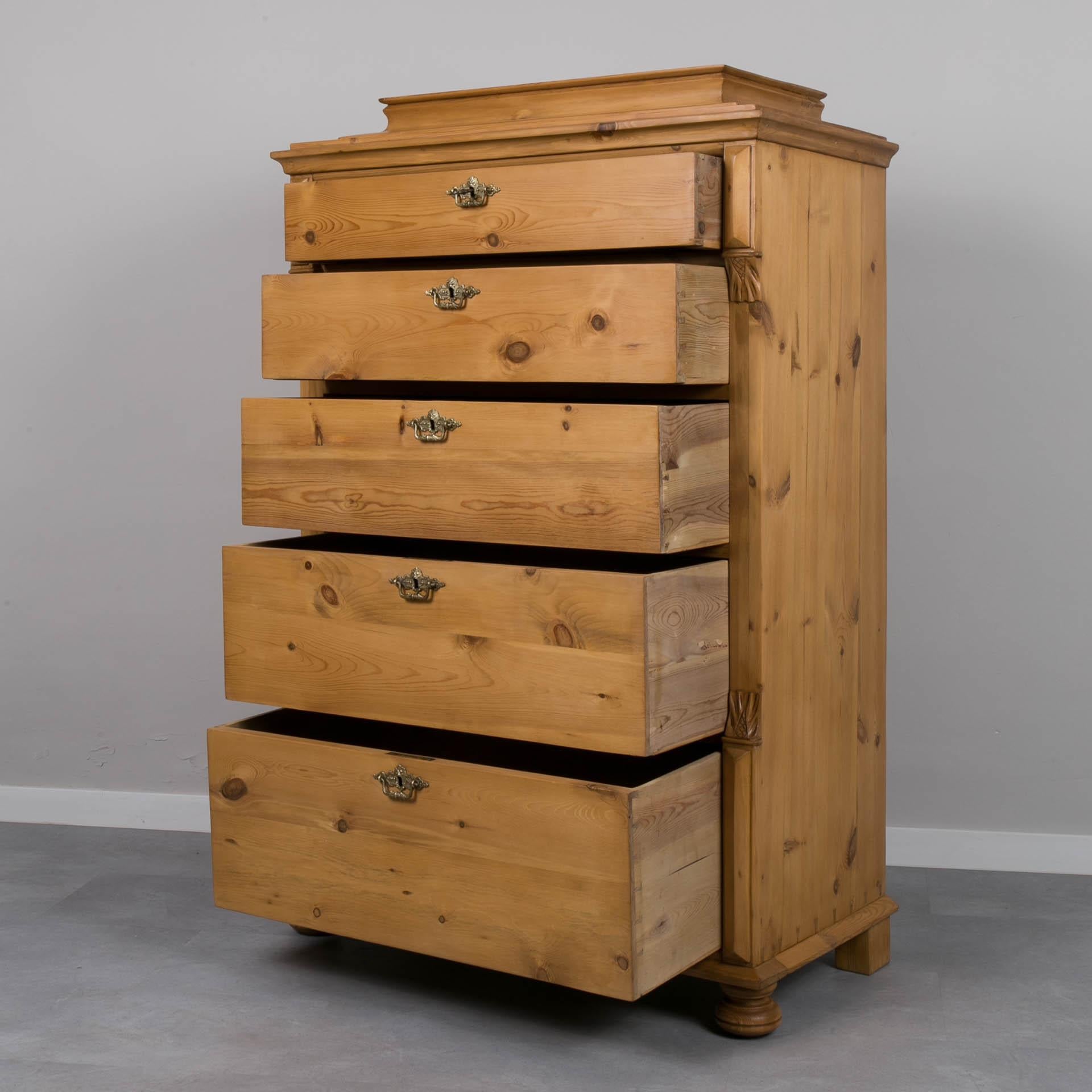 Art Nouveau Chest of Drawers, Norway, Early 20th Century In Good Condition In Wrocław, Poland