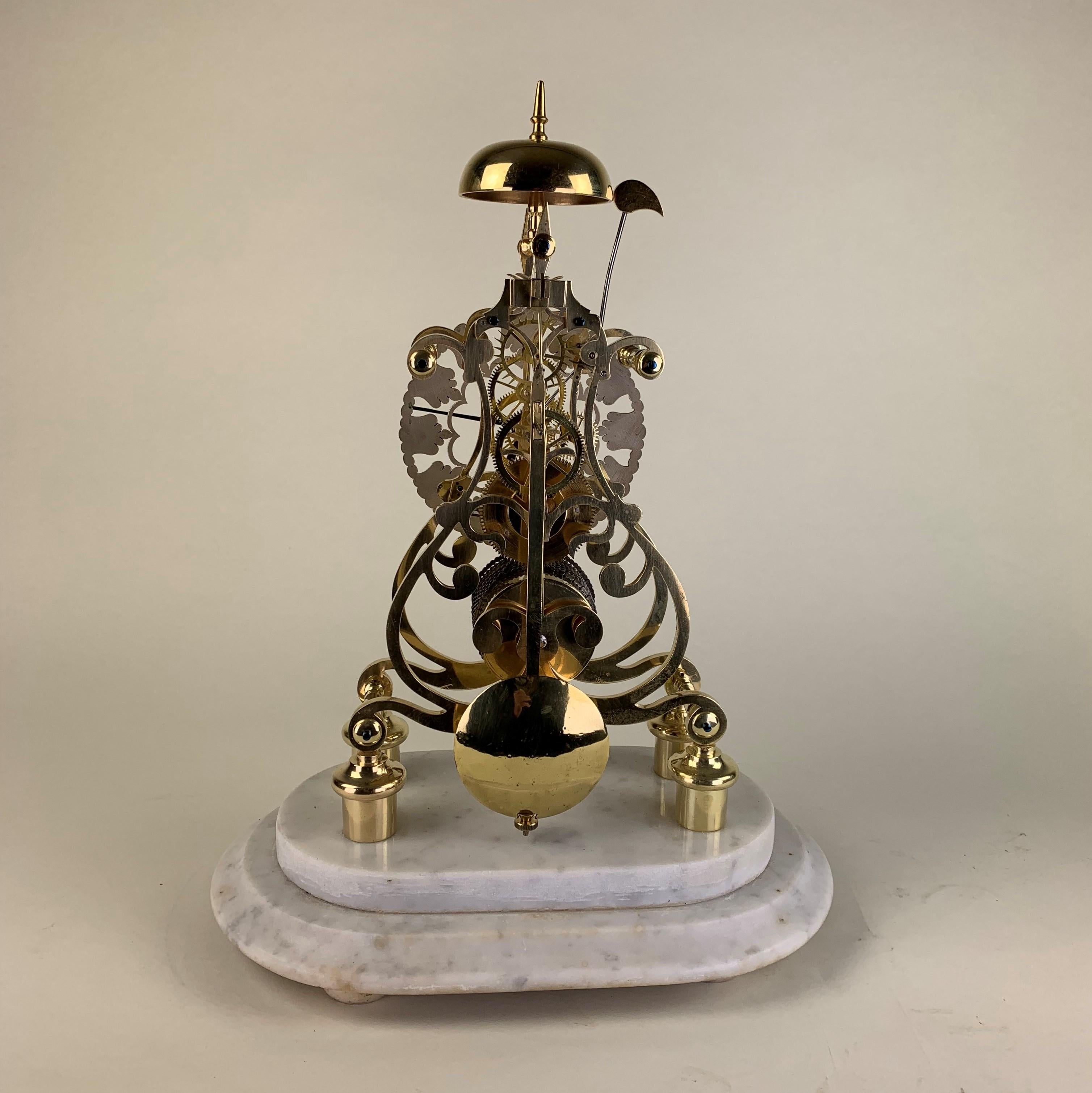 Art Nouveau Chiming Skeleton Clock 1