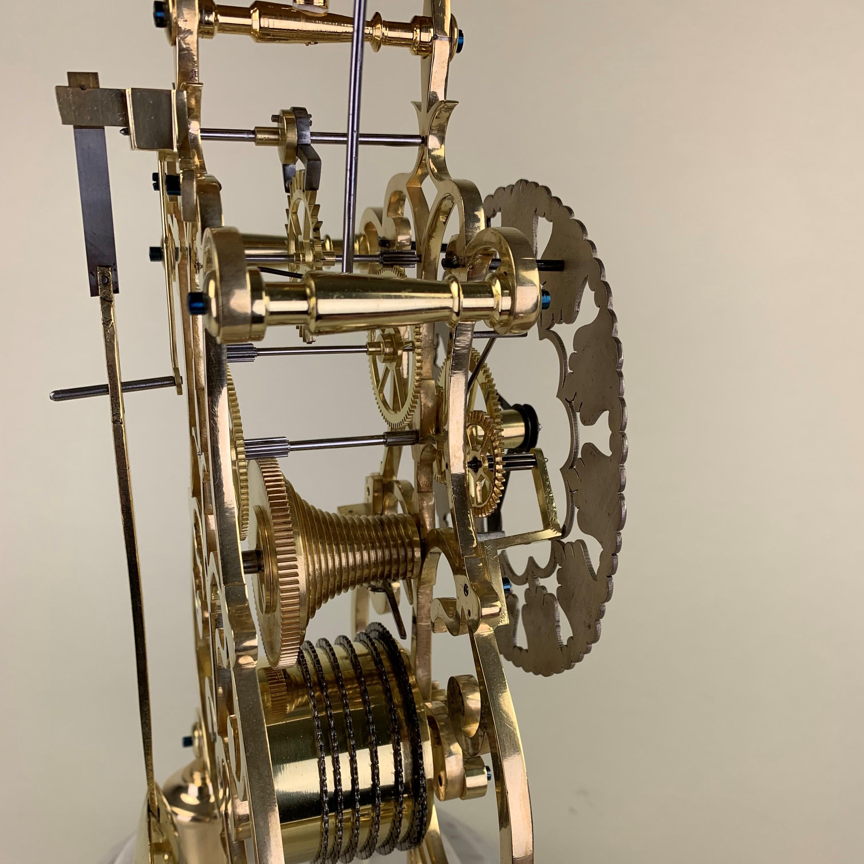 Art Nouveau Chiming Skeleton Clock 2