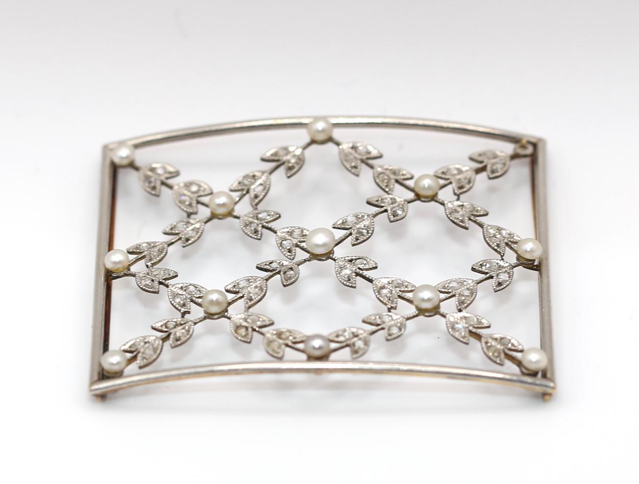 Ciondolo a girocollo Art Nouveau Perle naturali Diamanti Mine, 1925 in vendita 5