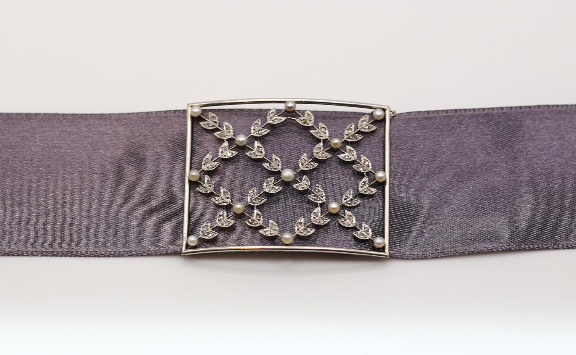 Ciondolo a girocollo Art Nouveau Perle naturali Diamanti Mine, 1925 in vendita 12