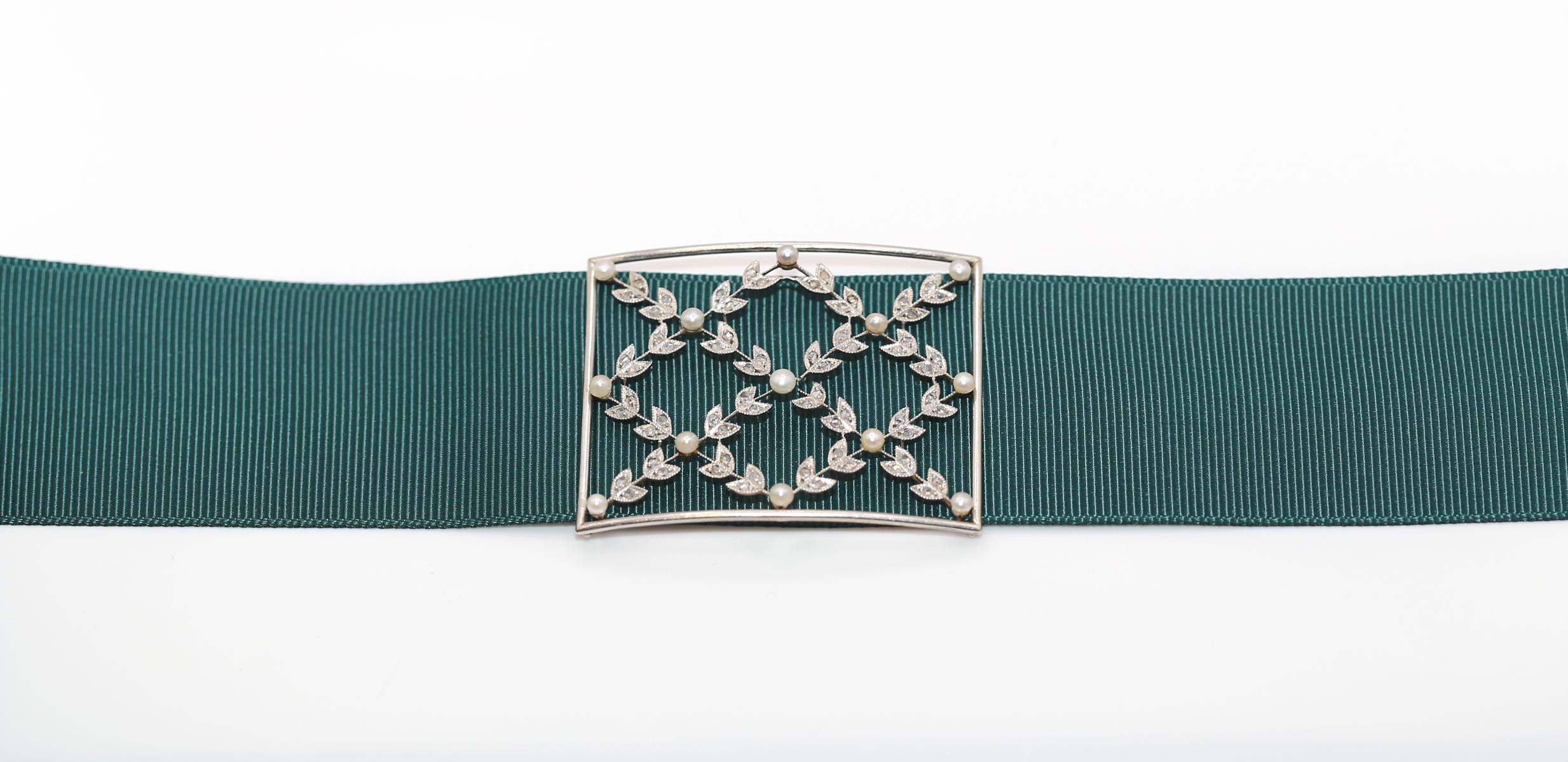 Ciondolo a girocollo Art Nouveau Perle naturali Diamanti Mine, 1925 in vendita 14