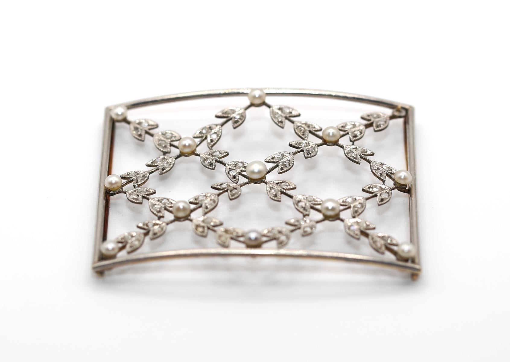 Ciondolo a girocollo Art Nouveau Perle naturali Diamanti Mine, 1925 in vendita 1