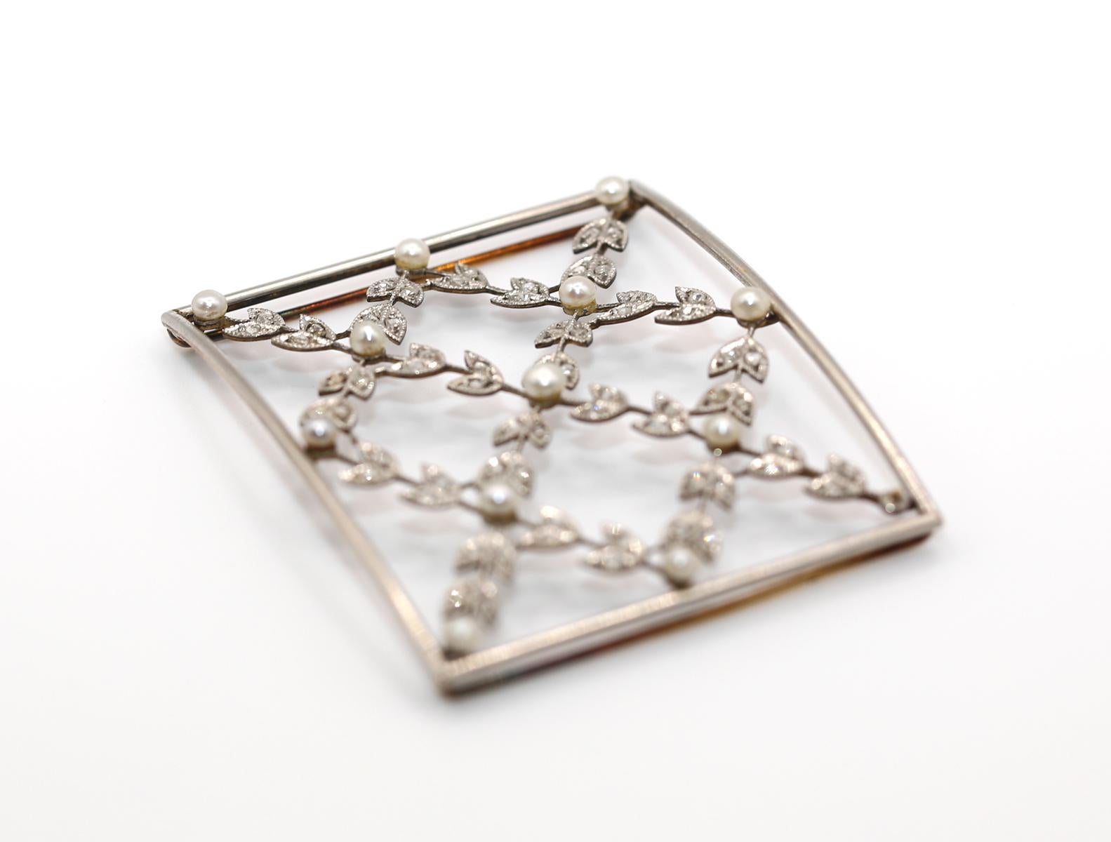 Ciondolo a girocollo Art Nouveau Perle naturali Diamanti Mine, 1925 in vendita 3