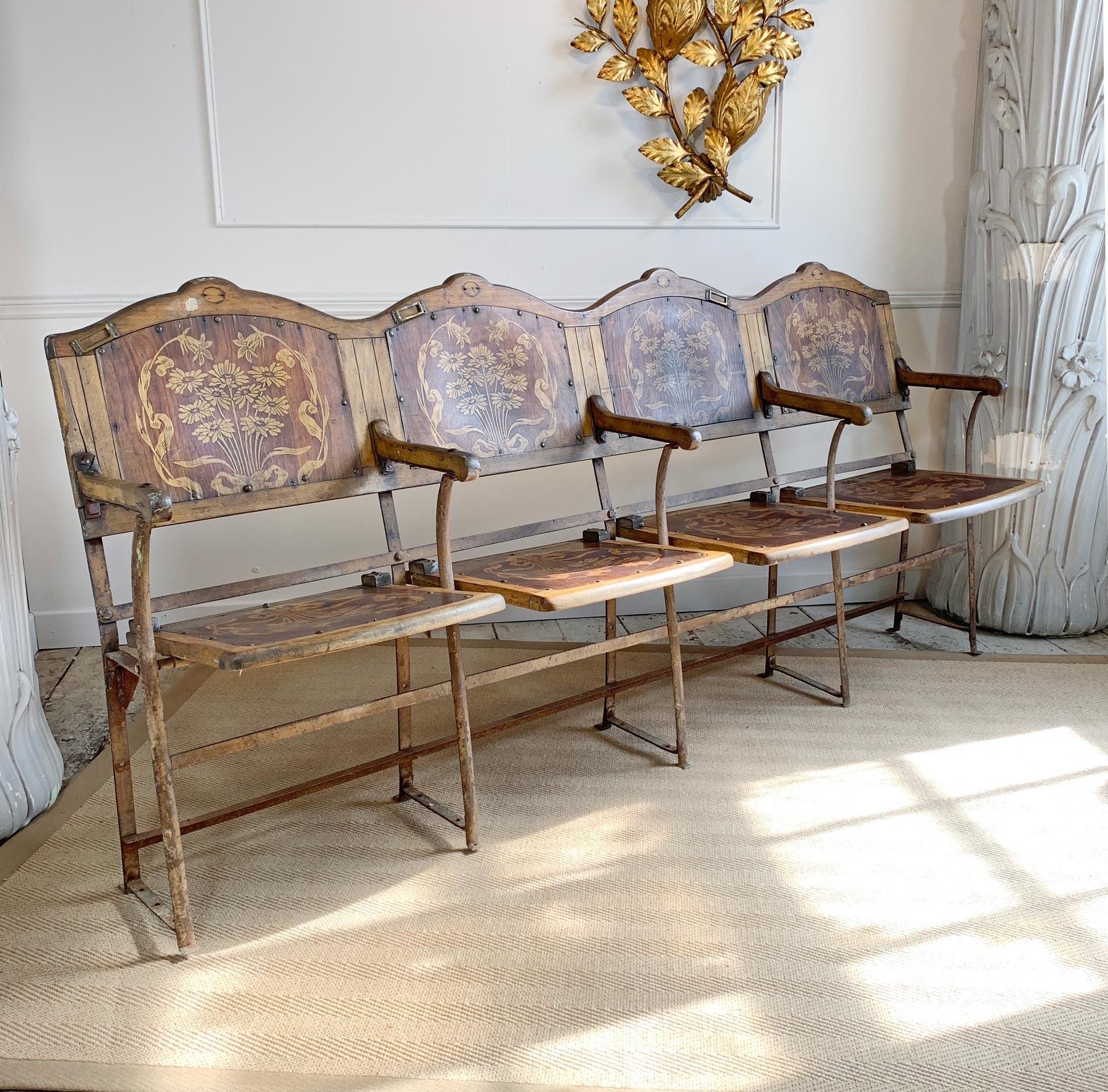 Art Nouveau Cinema Theatre Seats, circa 1910 8