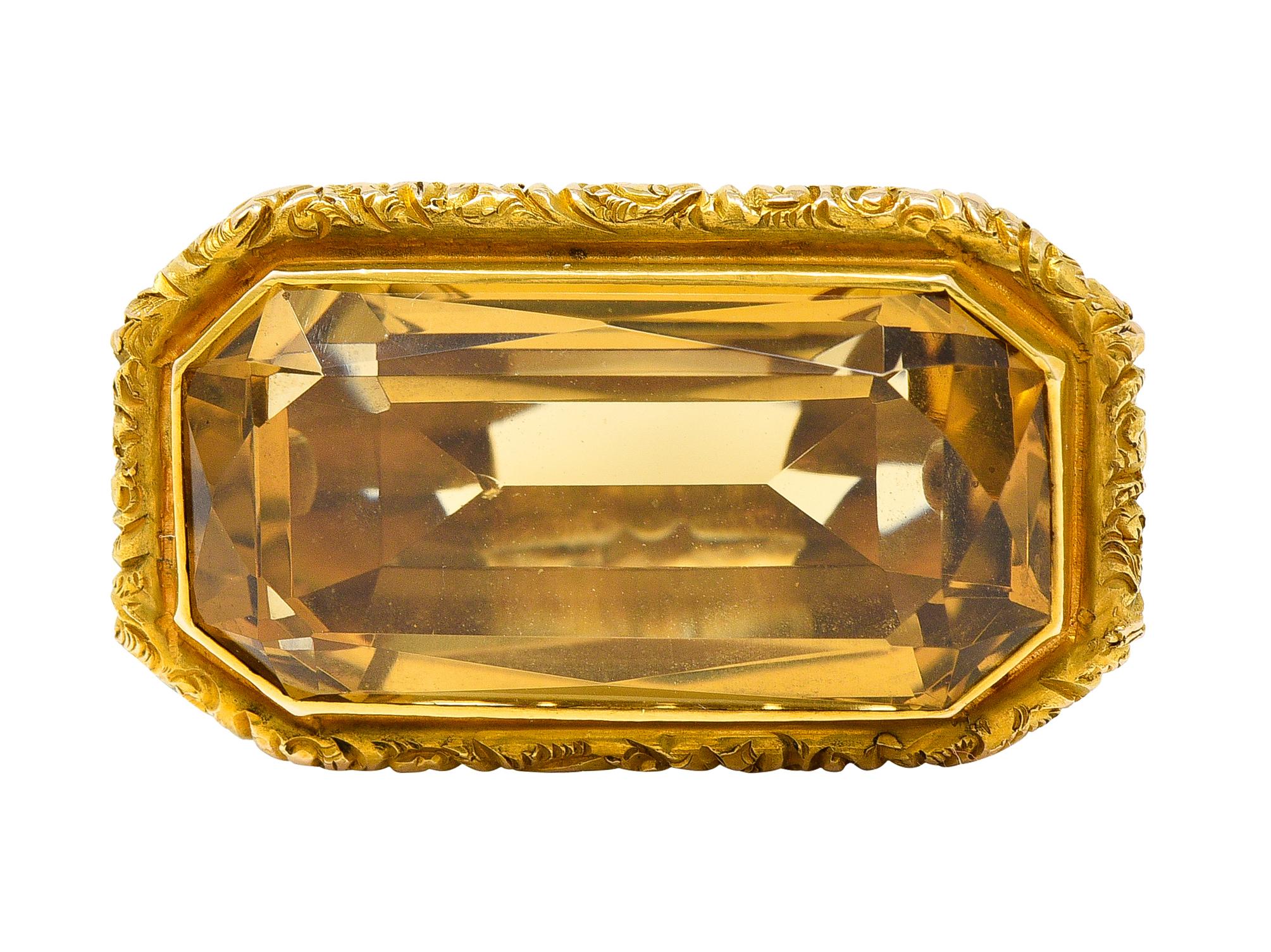 Jugendstil Citrin 18 Karat Gelbgold Schlangendrachen-Anhänger Charme 3
