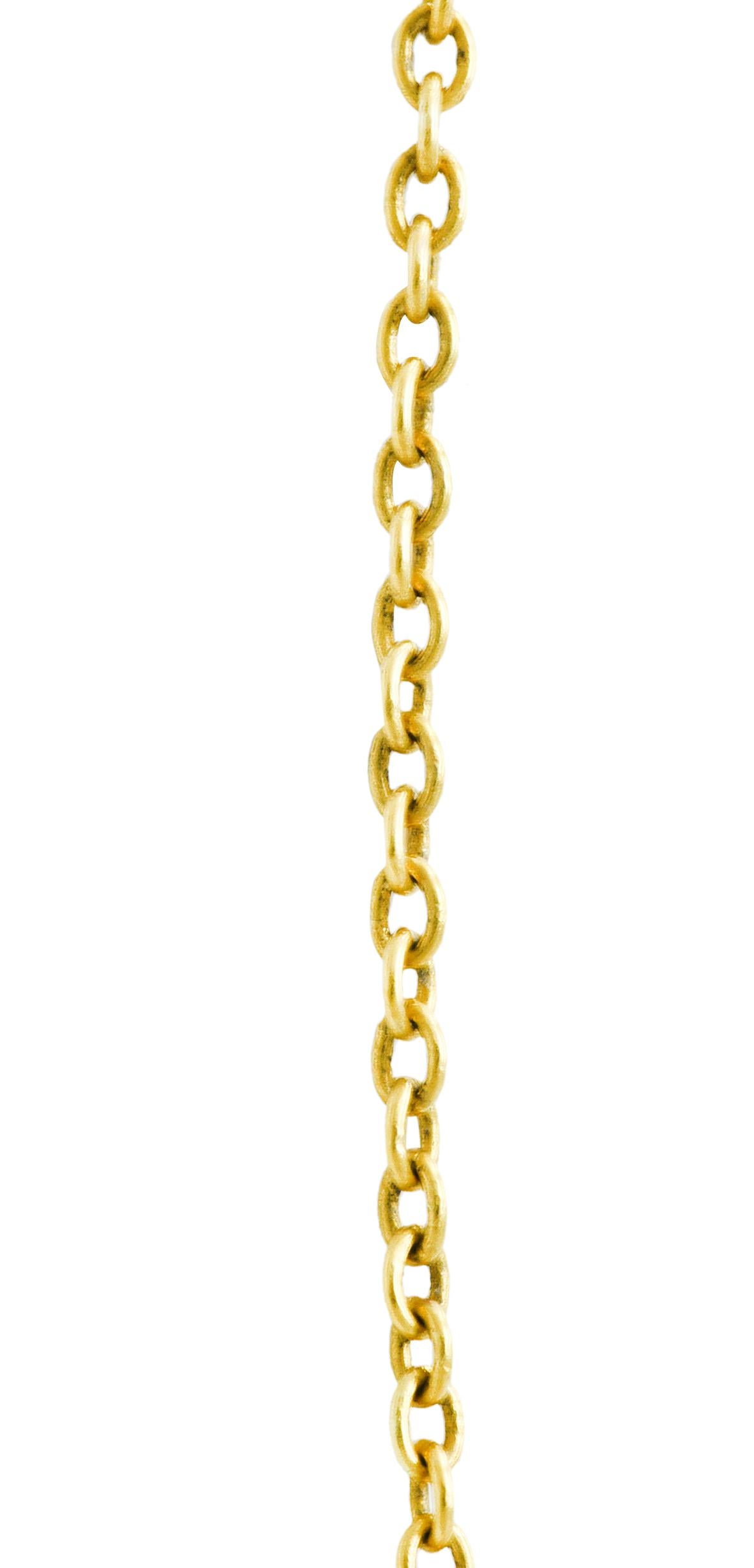 Art Nouveau Citrine Baroque Pearl 14 Karat Gold Swag Necklace 4