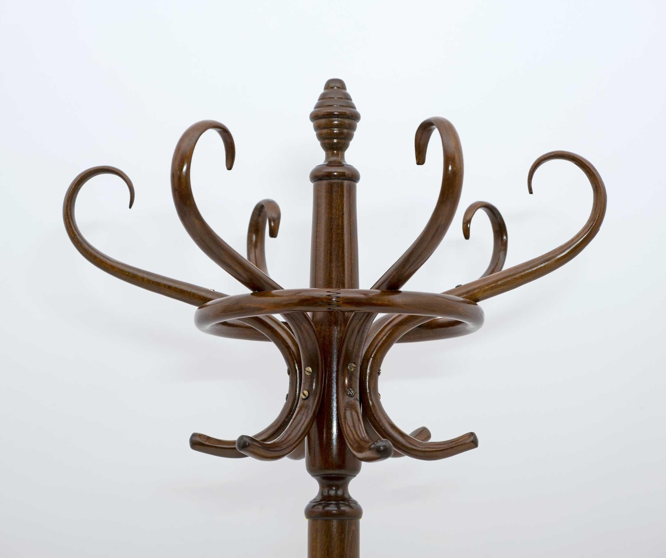 Beech Art Nouveau Clothes Hangers with Umbrella Stand by Thonet, Vienna