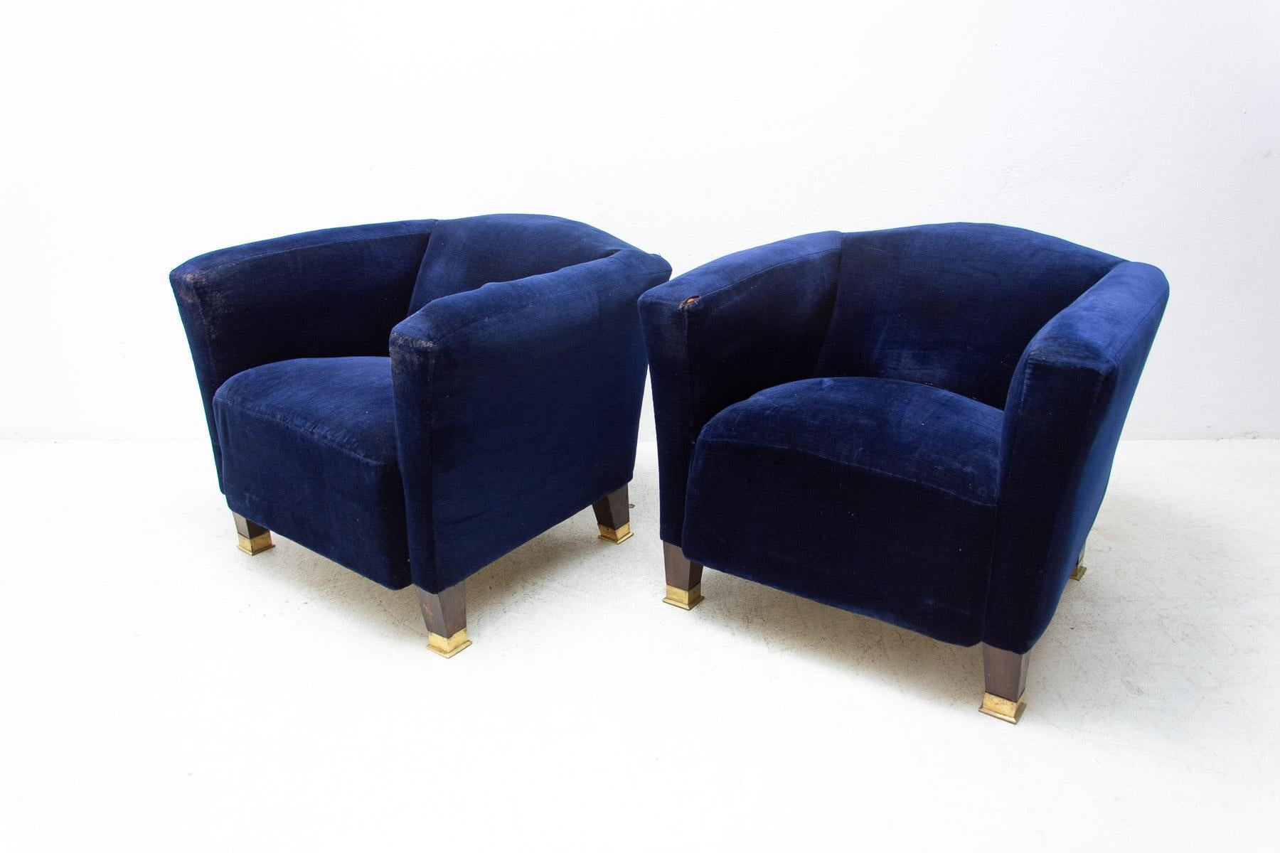 20th Century Art Nouveau Club Chairs, Austria Hungary, 1915