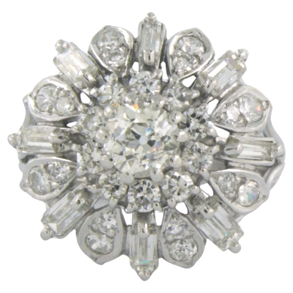 ART Nouveau - Cluster ring set with diamonds platinum 