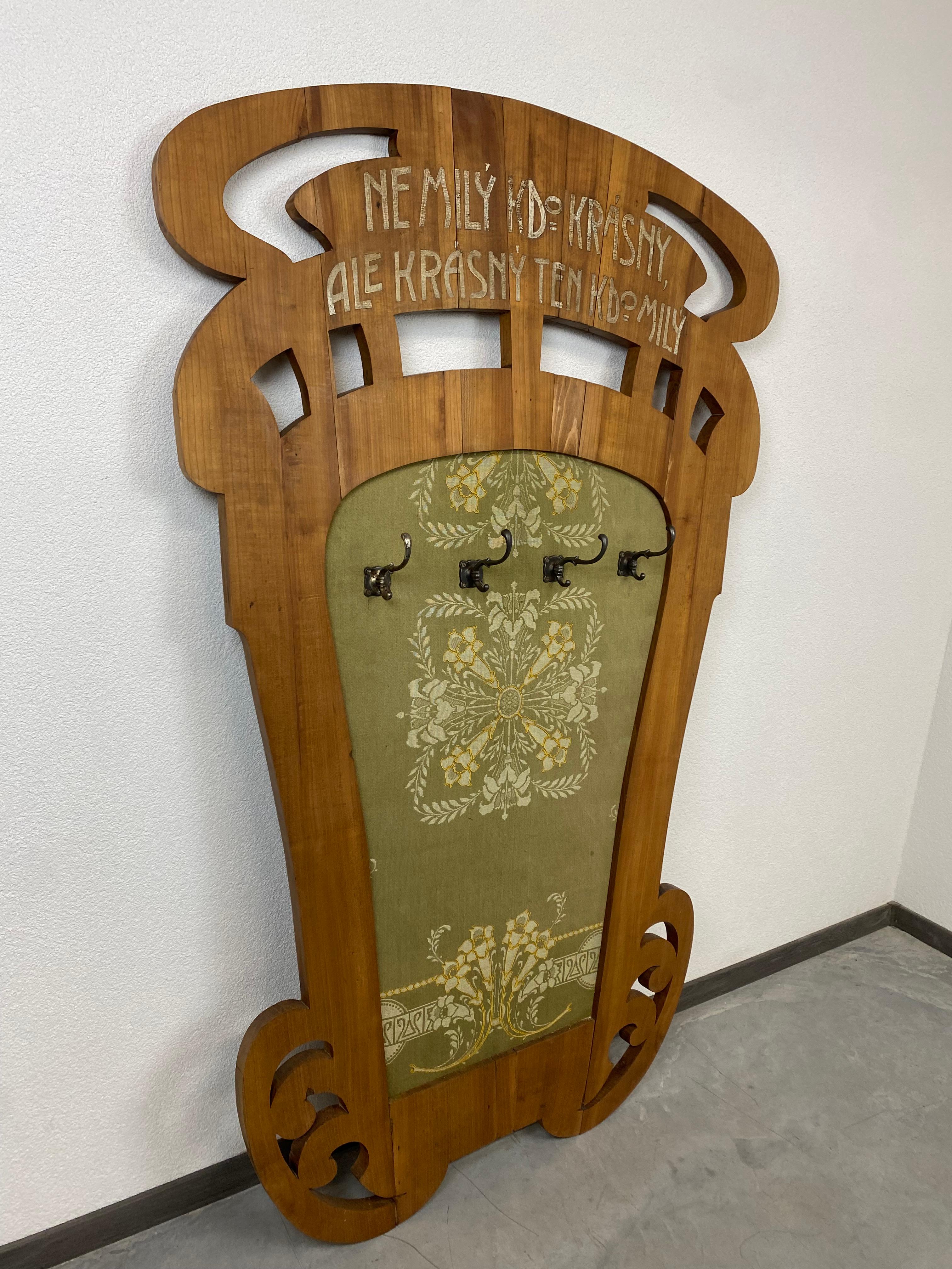 Fabric Art Nouveau Coat Hanger For Sale
