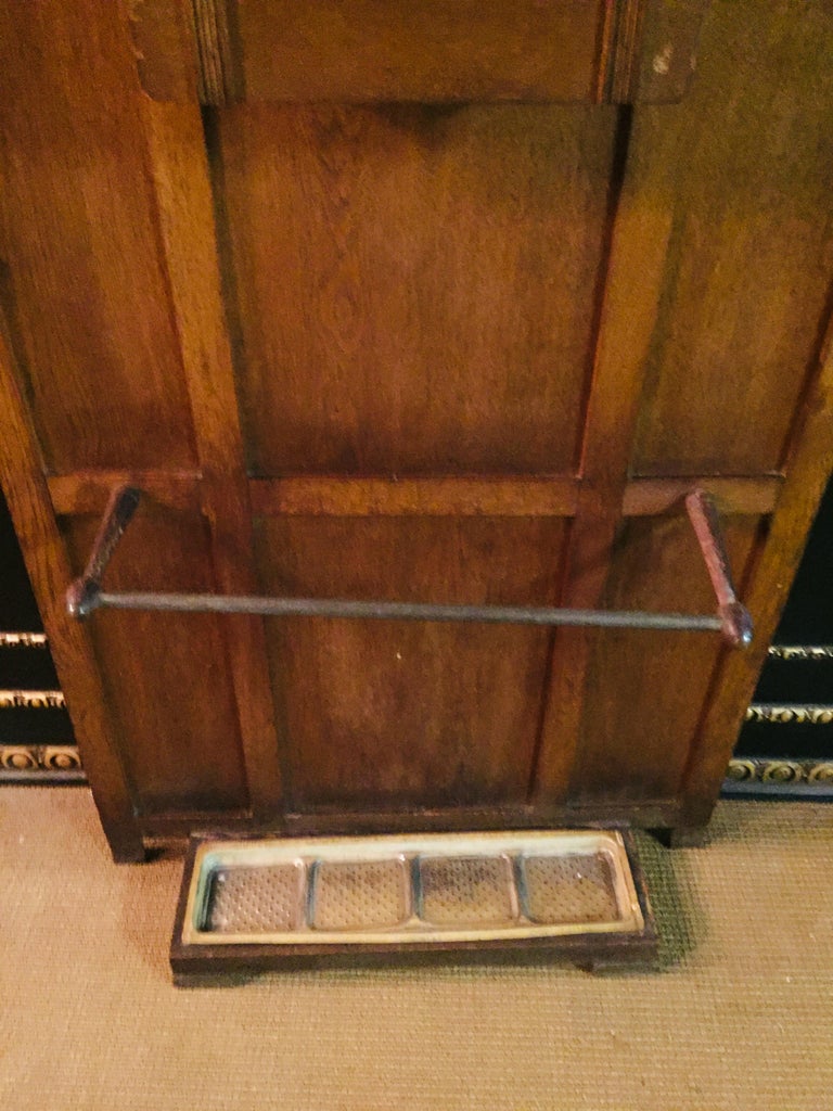 Art Nouveau Coat Rack Oak Veneer Mirror Hat Rack Umbrella Stand For ...