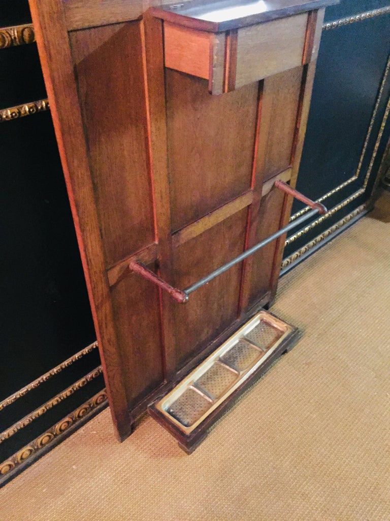 Art Nouveau Coat Rack Oak Veneer Mirror Hat Rack Umbrella Stand For ...