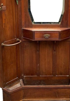 Art Nouveau coat rack with mirror
