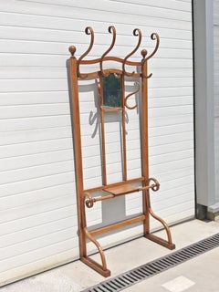 Art Nouveau Coat Rack with Mirror No. 1082 by J. & J. Kohn, Austria 1890s