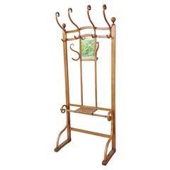 Art Nouveau Coat Rack with Mirror No. 1082 by J. & J. Kohn, Austria 1890s