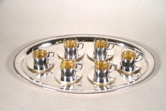 Art Nouveau Coffee Service/ Gilt Espresso Cups by Argentor, Austria circa 1910