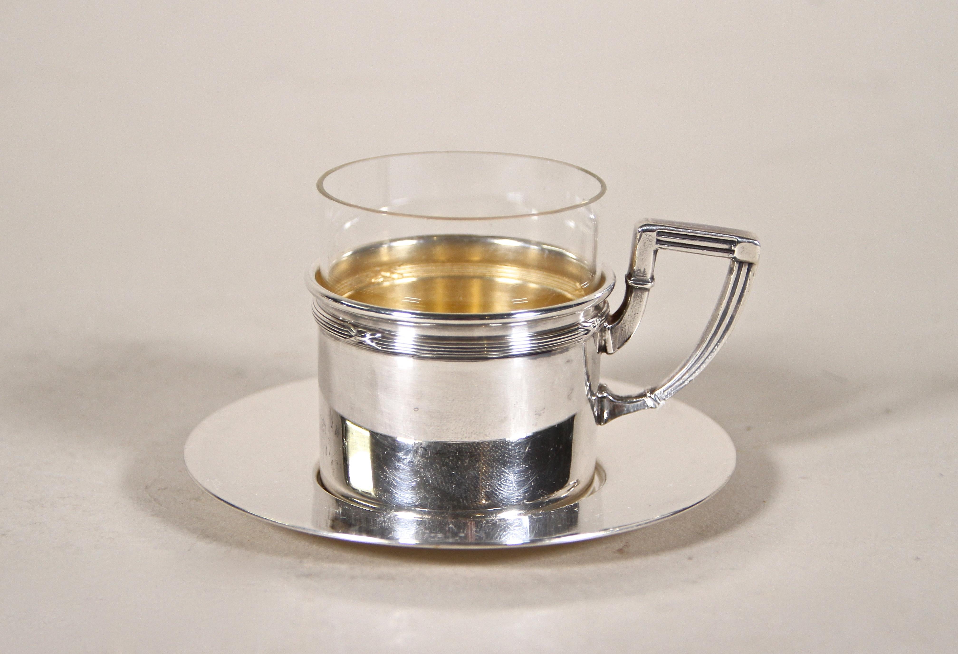20th Century Art Nouveau Coffee Service/ Gilt Espresso Cups by Argentor, Austria circa 1910