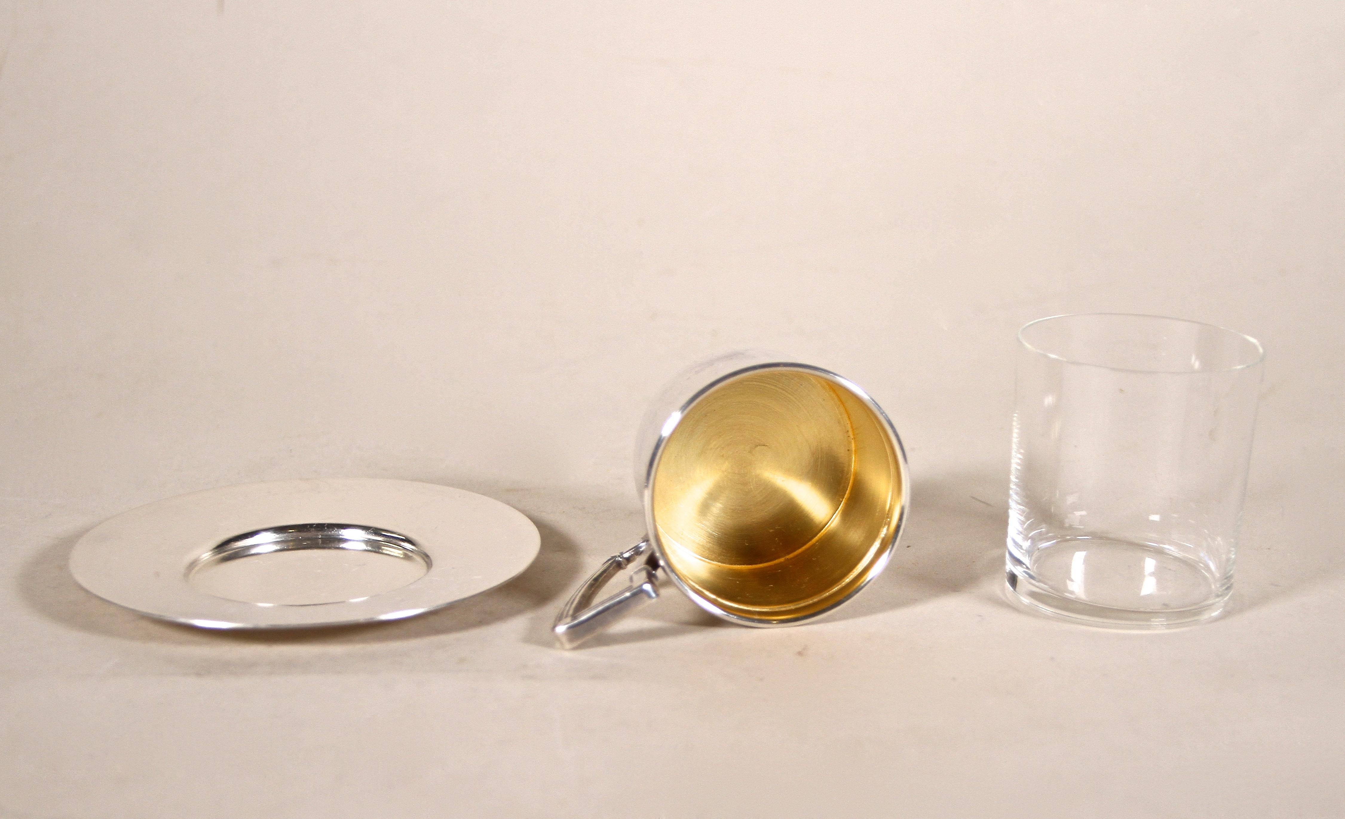 Art Nouveau Coffee Service/ Gilt Espresso Cups by Argentor, Austria circa 1910 1