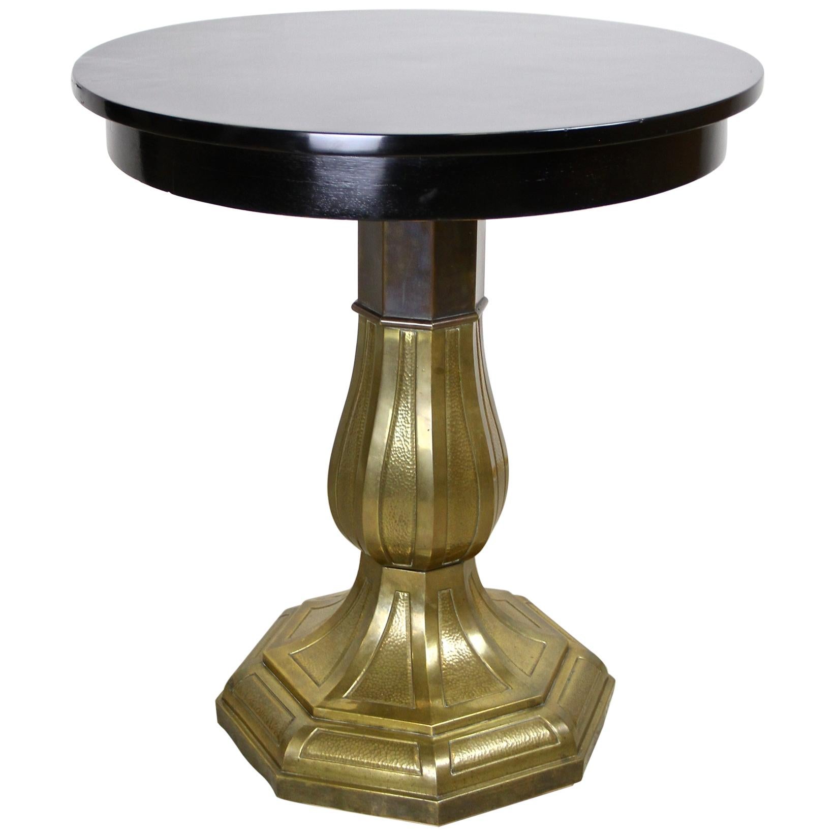 Art Nouveau Coffee/ Side Table with Brass Base, Austria, circa 1910 For Sale