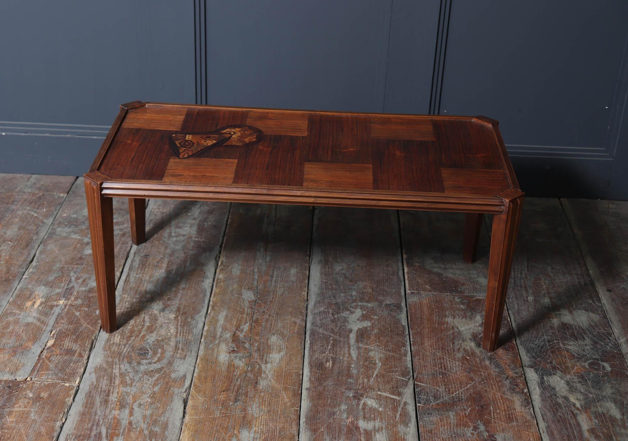 Art Nouveau Coffee Table Signed 